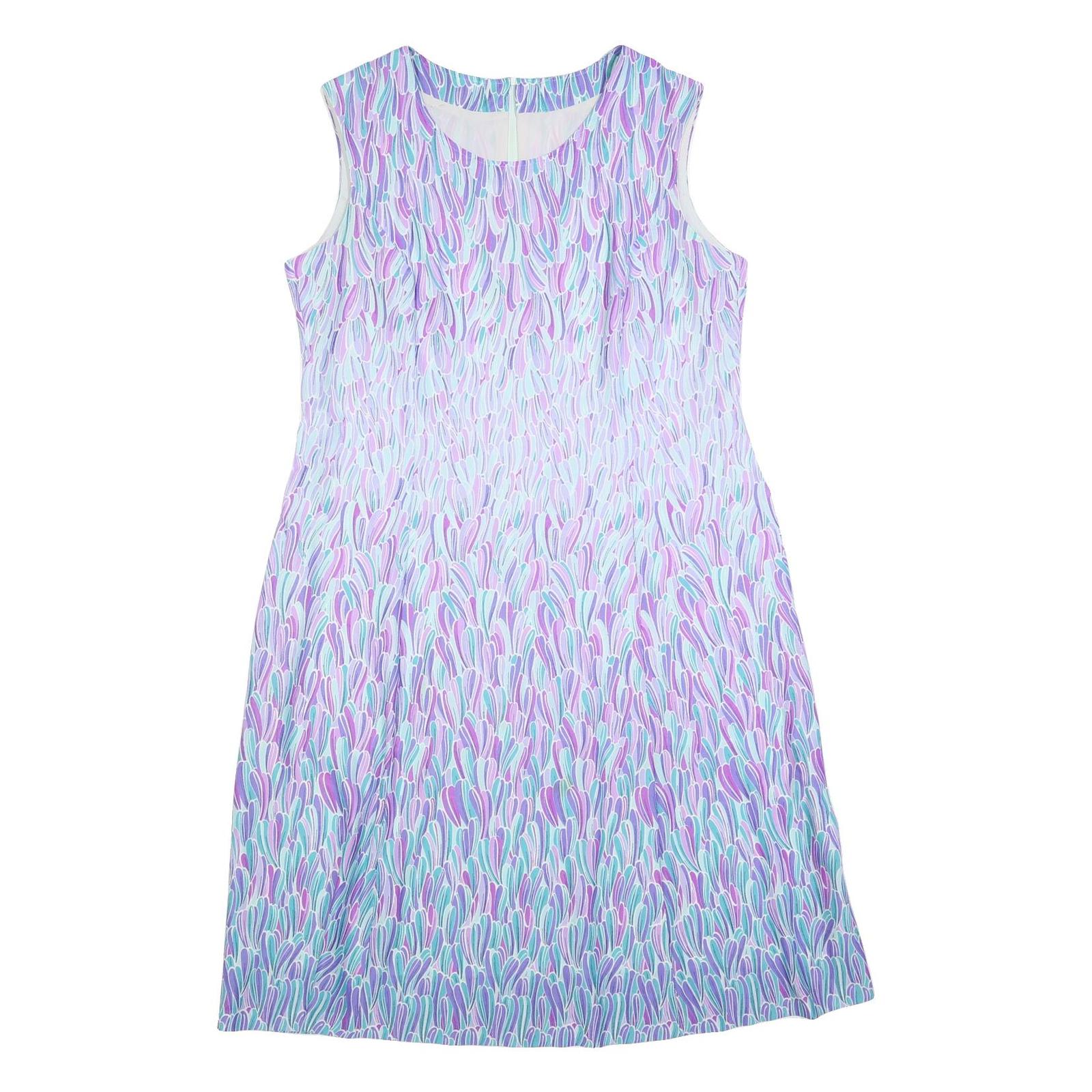 Womens Purple Sleeveless Day Dress Polyester Blend XL Abstract Pattern Casual Refurbished - N/A refurbished available on Cerqular