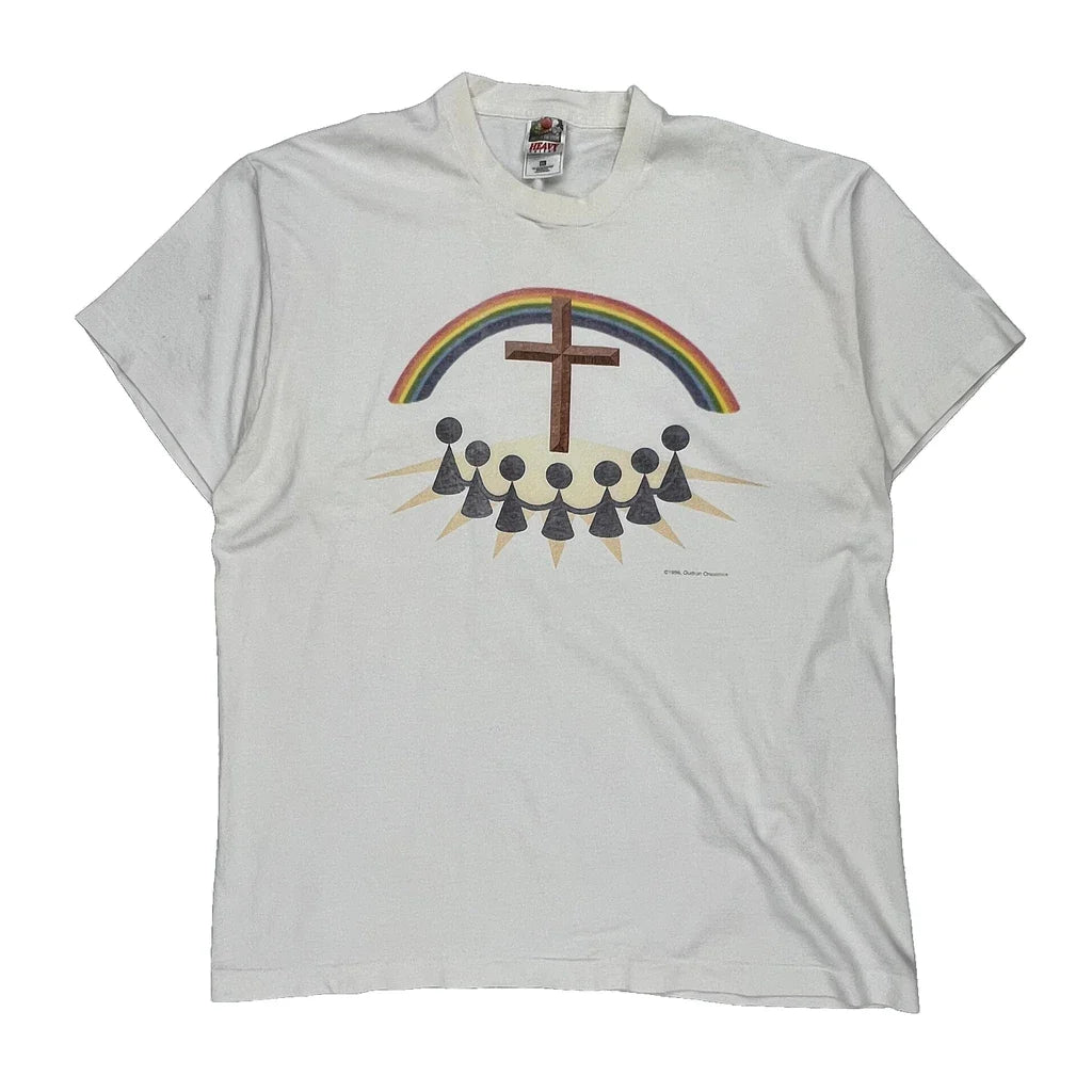 Buy Christian Theme Fruit Of The Loom Single Stitch T-Shirt - XL White Cotton Refurbished - $29.47 Christian Theme Fruit Of The Loom Single Stitch T-Shirt - XL White Cotton Refurbished - Thrifted (note: this is a term often used to describe second- refurbished available on Cerqular