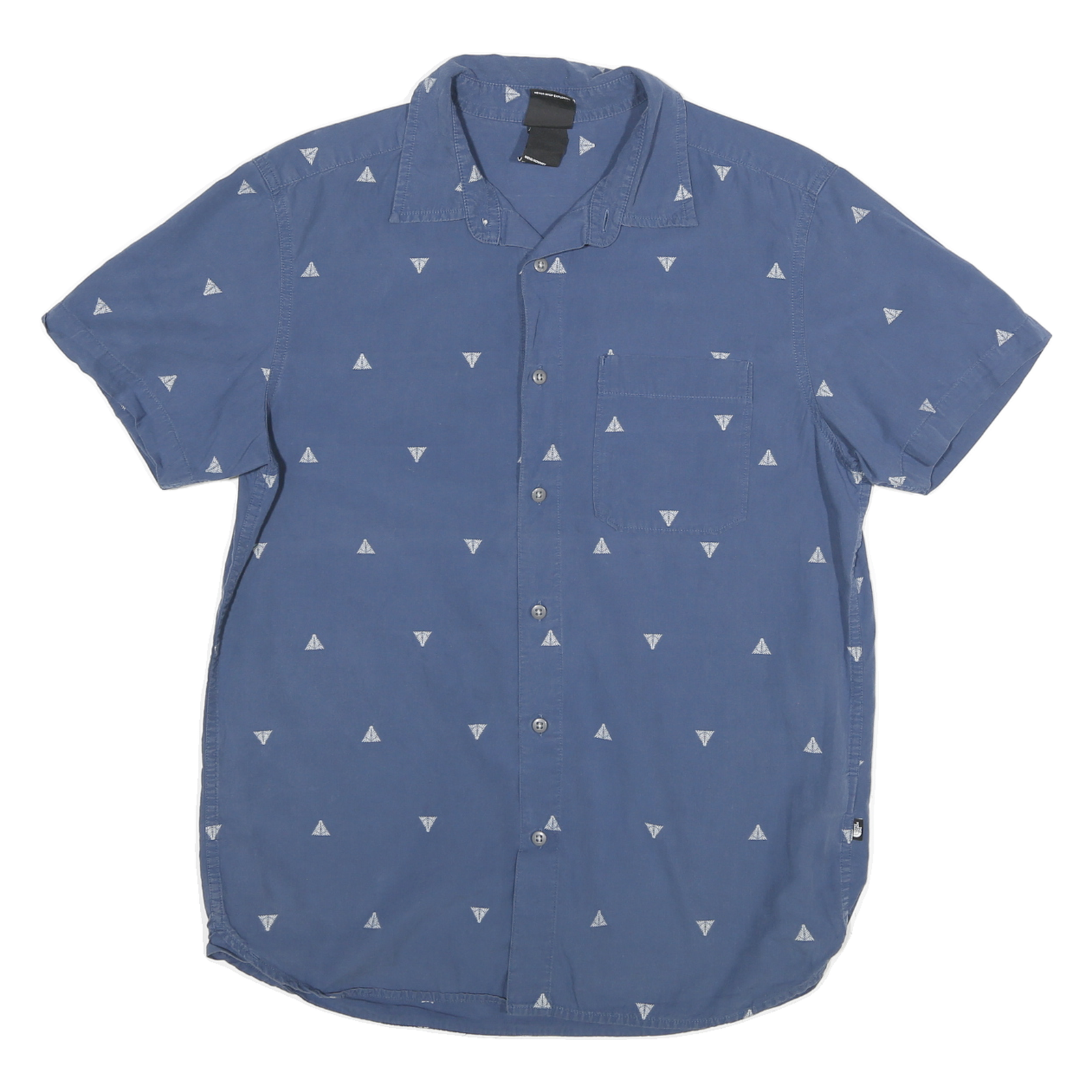 THE NORTH FACE Mens Blue Shirt M Cotton Casual Short Sleeve Button Pocket Refurbished - N/A refurbished available on Cerqular