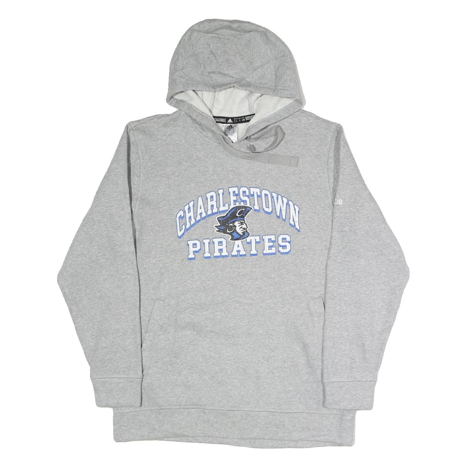 ADIDAS Mens Grey Charlestown Pirates Hoodie L Cotton Blend Casual Sportswear Refurbished - N/A refurbished available on Cerqular
