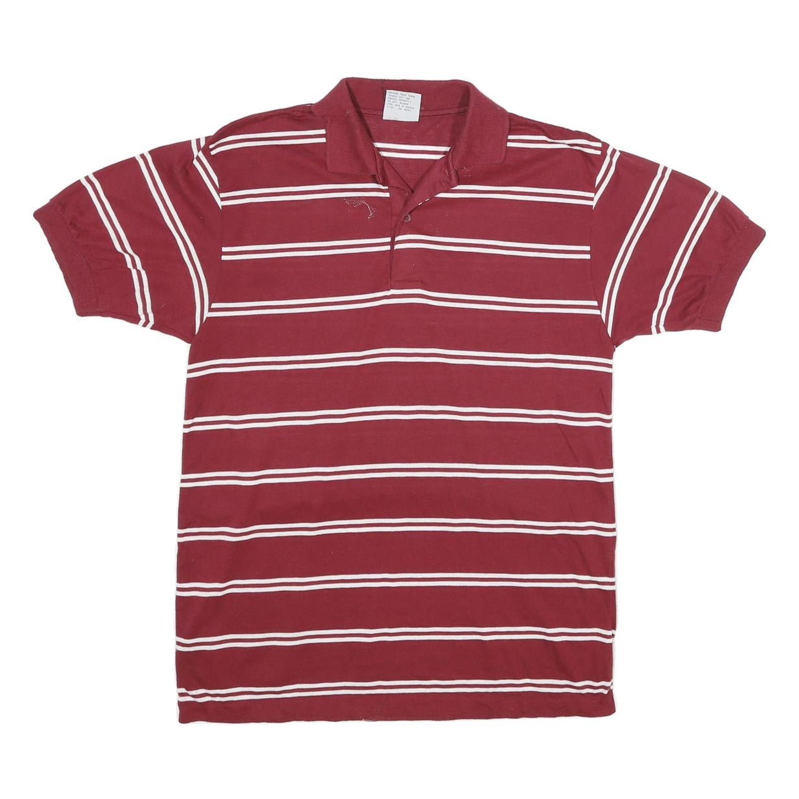 Buy CUCAMONGA Mens Maroon & White Striped Short Sleeve Polo Shirt M Casual Comfort Refurbished - $14.29 CUCAMONGA Mens Maroon & White Striped Short Sleeve Polo Shirt M Casual Comfort Refurbished - N/A refurbished available on Cerqular