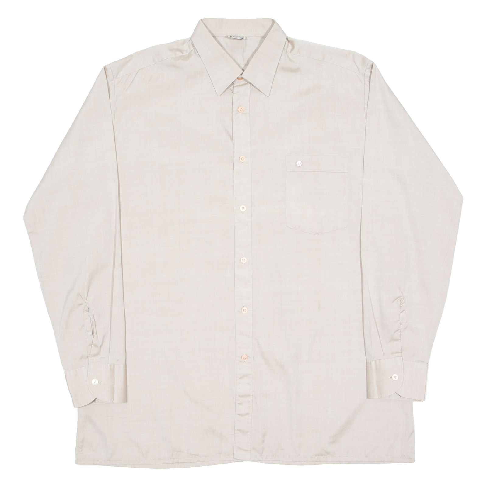N41 Mens Plain Shirt Beige Long Sleeve XL Refurbished - N/A refurbished available on Cerqular