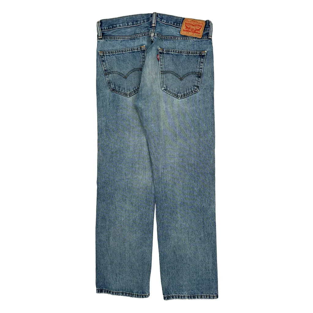 Levis Jeans - 34W 30L Blue Cotton Refurbished - Thrifted (note: this is a term often used to describe second- refurbished available on Cerqular