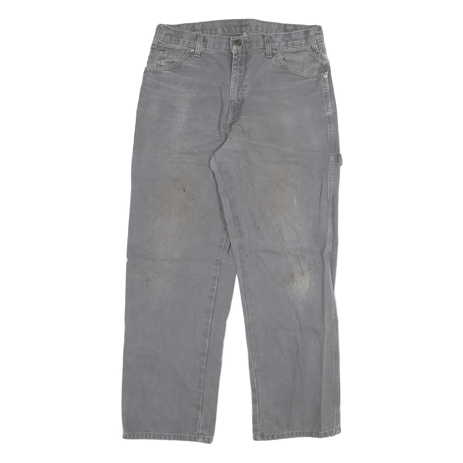 DICKIES Mens Grey Regular Fit Workwear Denim Jeans W32 L32 Cotton Blend Zip Refurbished - N/A refurbished available on Cerqular