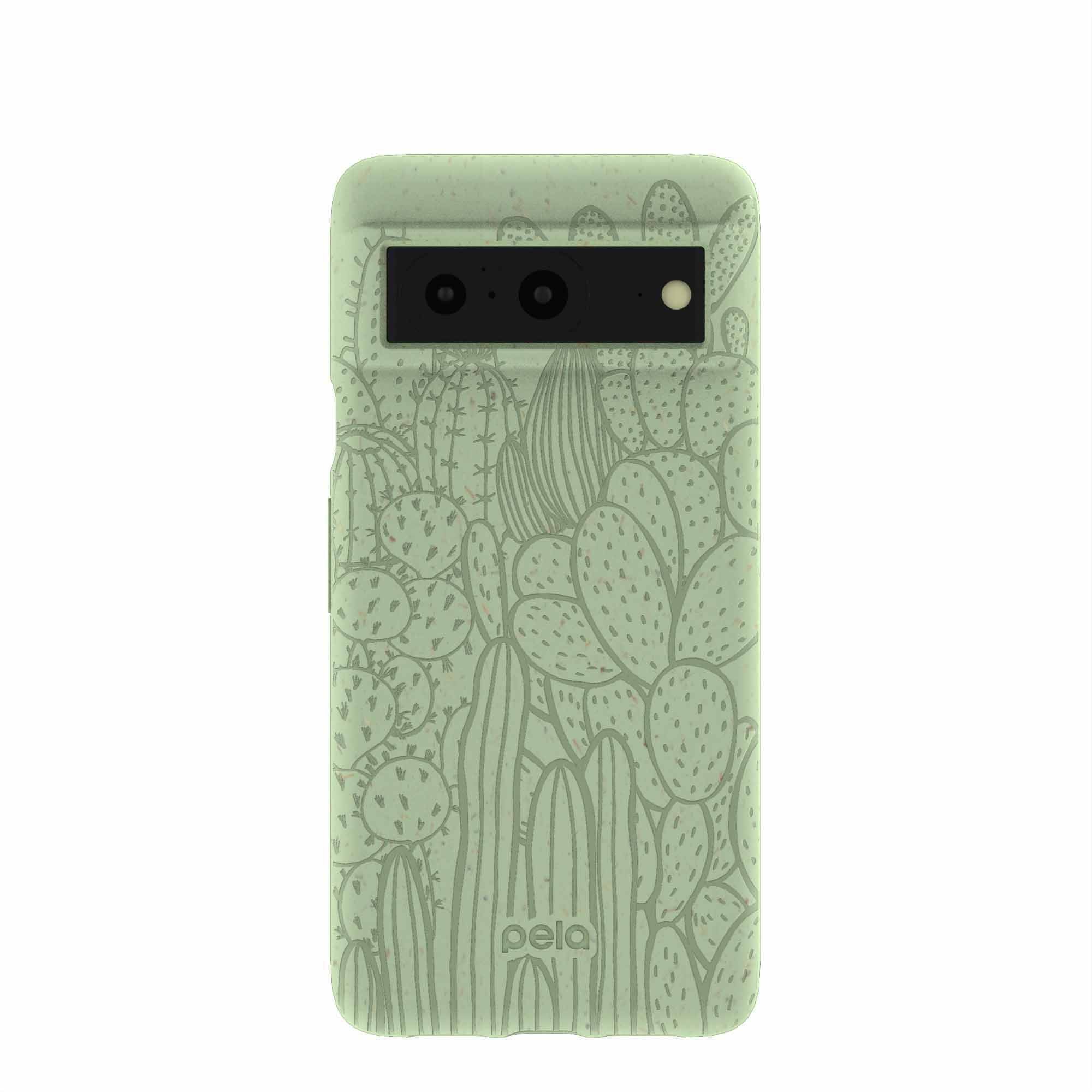 Sage Green Cacti Google Pixel 8 Case Refurbished - Pela Case refurbished available on Cerqular