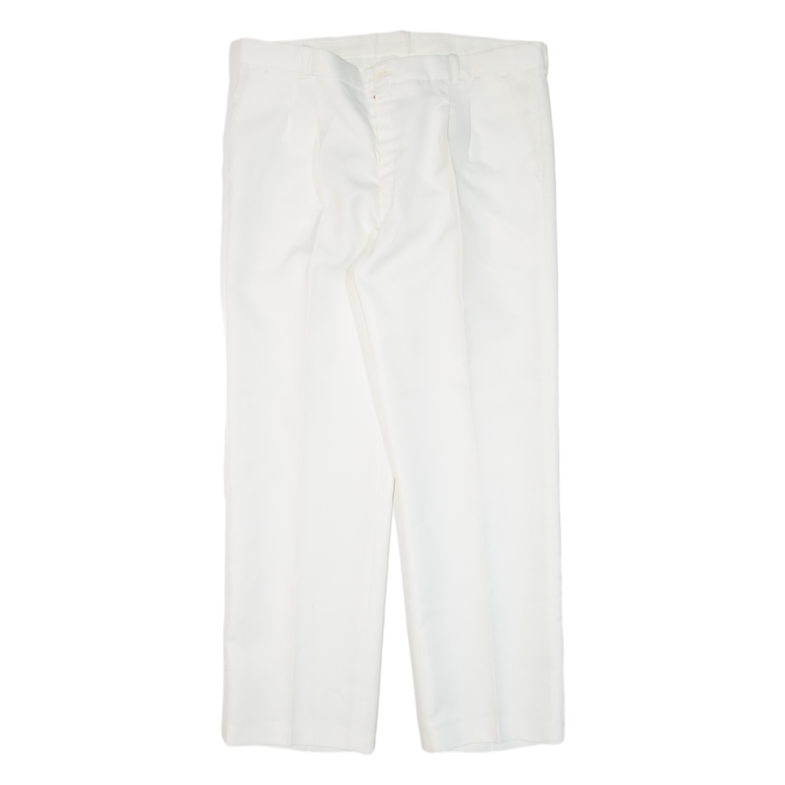 YOUNG LINE Pleated Womens Trousers White Regular Straight W34 L27 Refurbished - N/A refurbished available on Cerqular