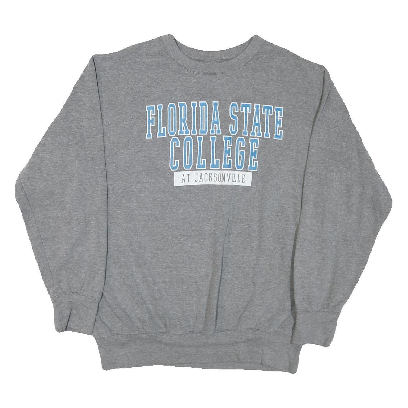 MV SPORT Mens Grey Florida State College Crew Neck L Sweatshirt Cotton Blend Refurbished - N/A refurbished available on Cerqular