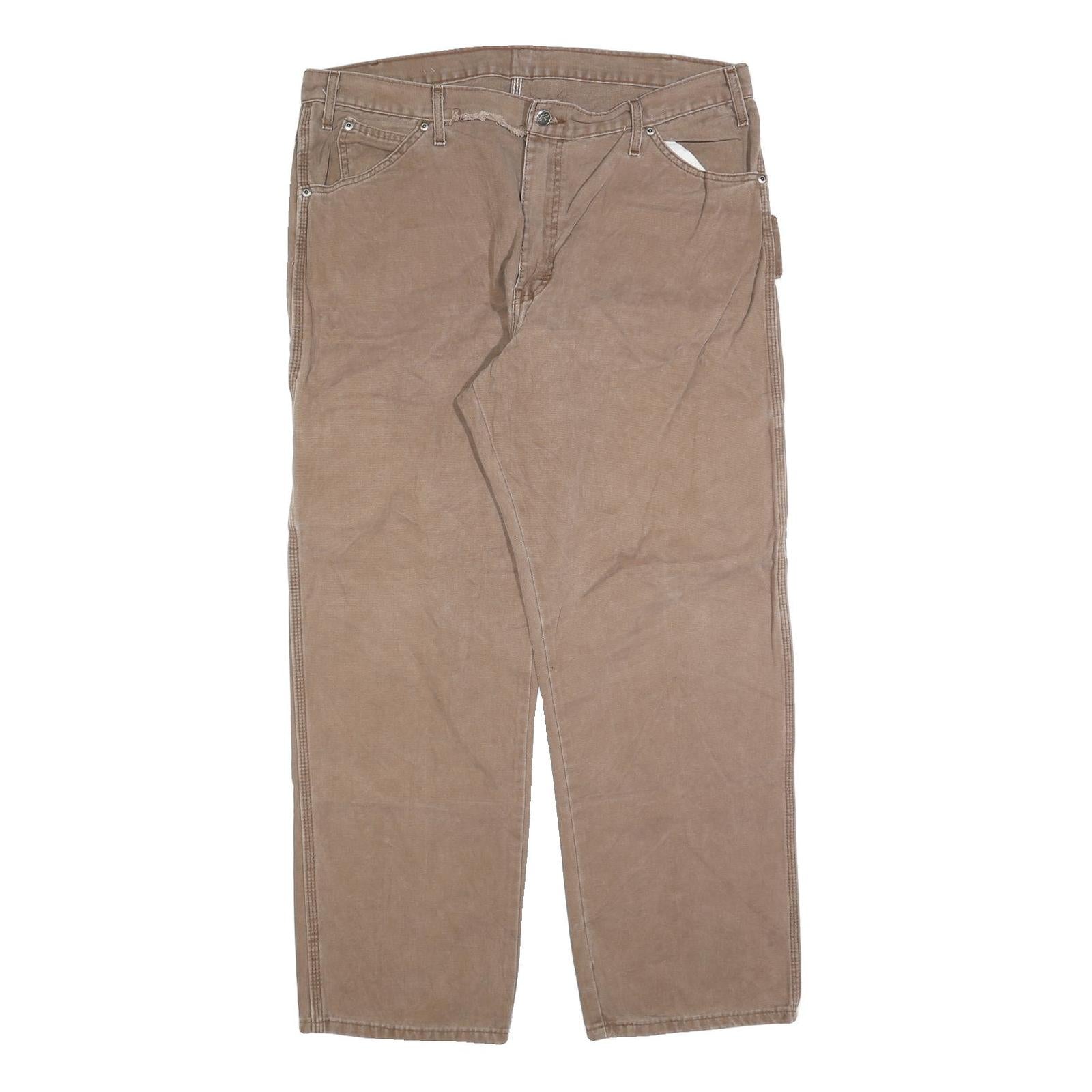 DICKIES Mens Jeans Brown Regular Straight Denim Light W38 L30 Cotton Blend Refurbished - N/A refurbished available on Cerqular