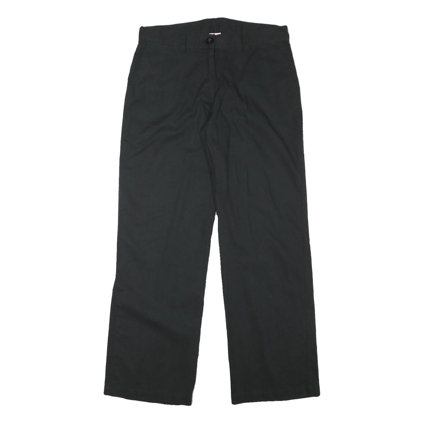 MOTION Womens Linen Blend Black Regular Fit Straight Leg Trousers W32 L31 Refurbished - N/A refurbished available on Cerqular