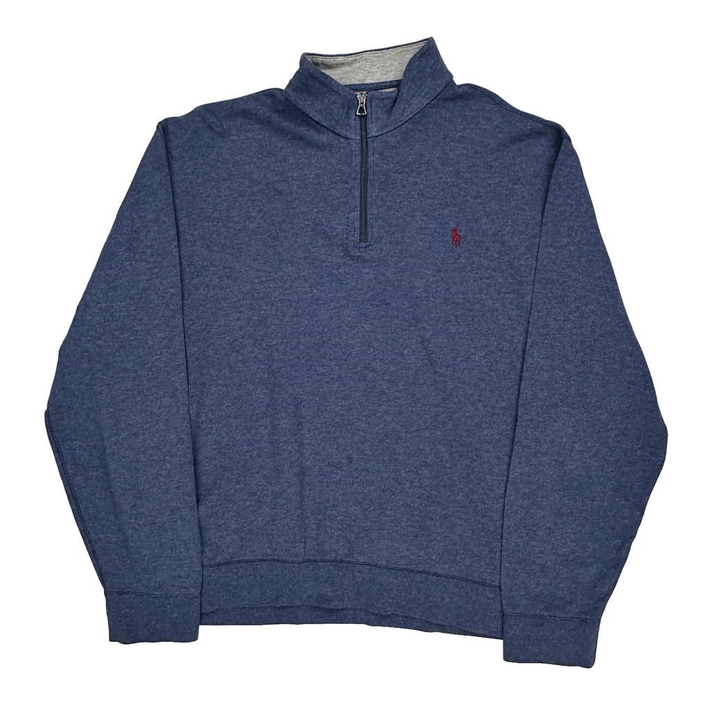 Buy Polo By Ralph Lauren 1/4 Zip - XL Blue Cotton Blend Refurbished - $73.69 Polo By Ralph Lauren 1/4 Zip - XL Blue Cotton Blend Refurbished - Thrifted (note: this is a term often used to describe second- refurbished available on Cerqular
