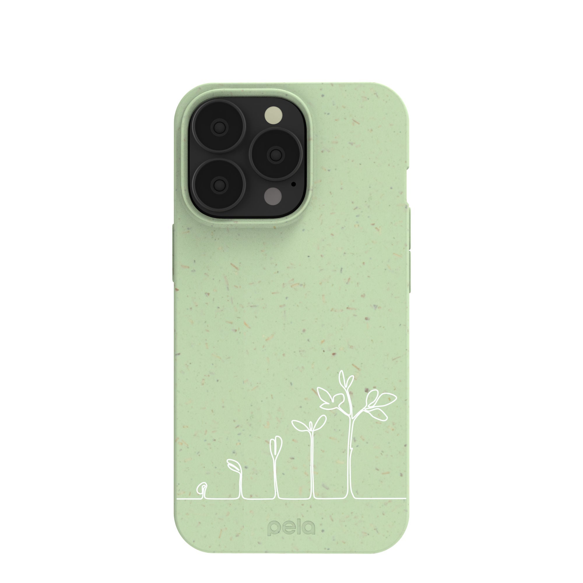 Sage Green Grow and Flourish iPhone 13 Pro Case Refurbished - Pela Case refurbished available on Cerqular