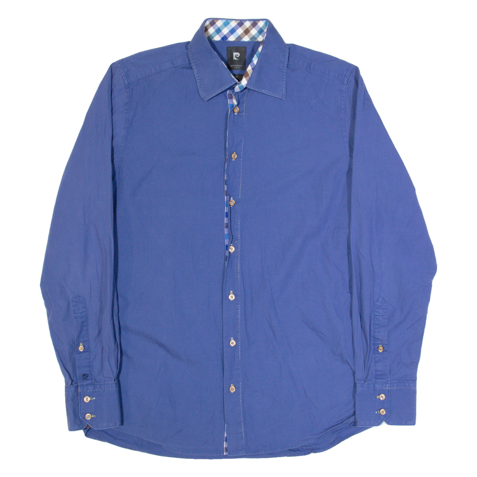 PIERRE CARDIN Mens Plain Shirt Blue Long Sleeve M Refurbished - N/A refurbished available on Cerqular