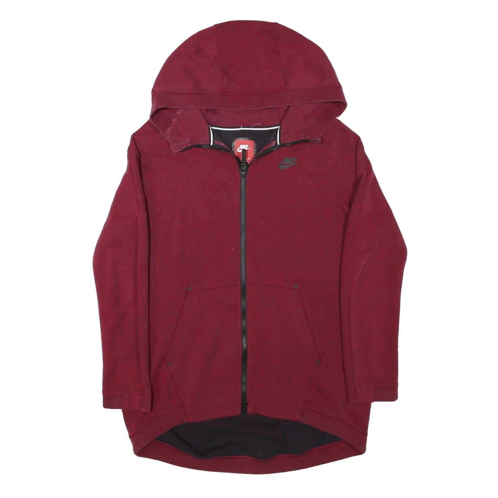 NIKE Mens Maroon Full Zip Hoodie S Cotton Blend Casual Sportswear Refurbished - N/A refurbished available on Cerqular