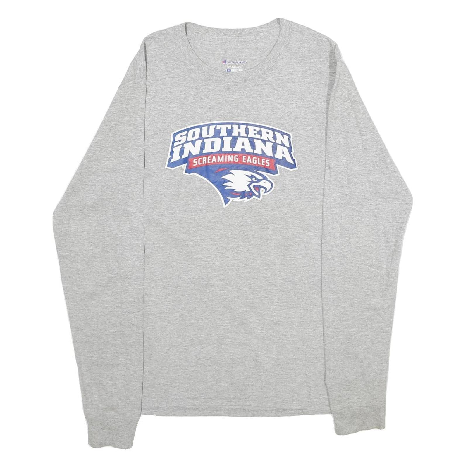 CHAMPION Mens Grey Southern Indiana Screaming Eagles Long Sleeve Crew Neck Refurbished - N/A refurbished available on Cerqular