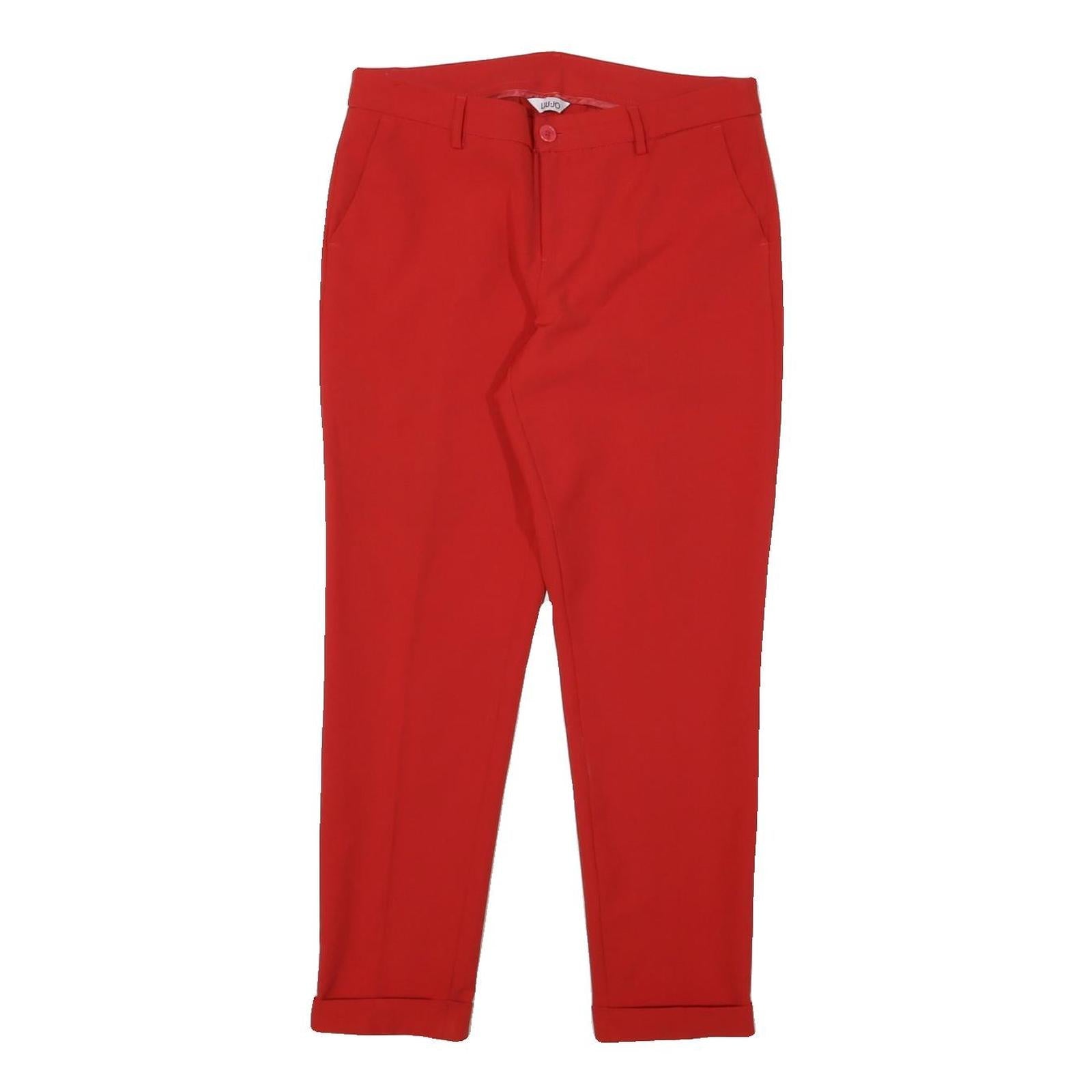 LIU JO Womens Polyester Blend Red Slim Straight Trousers W31 L27 Stylish Zip Refurbished - N/A refurbished available on Cerqular