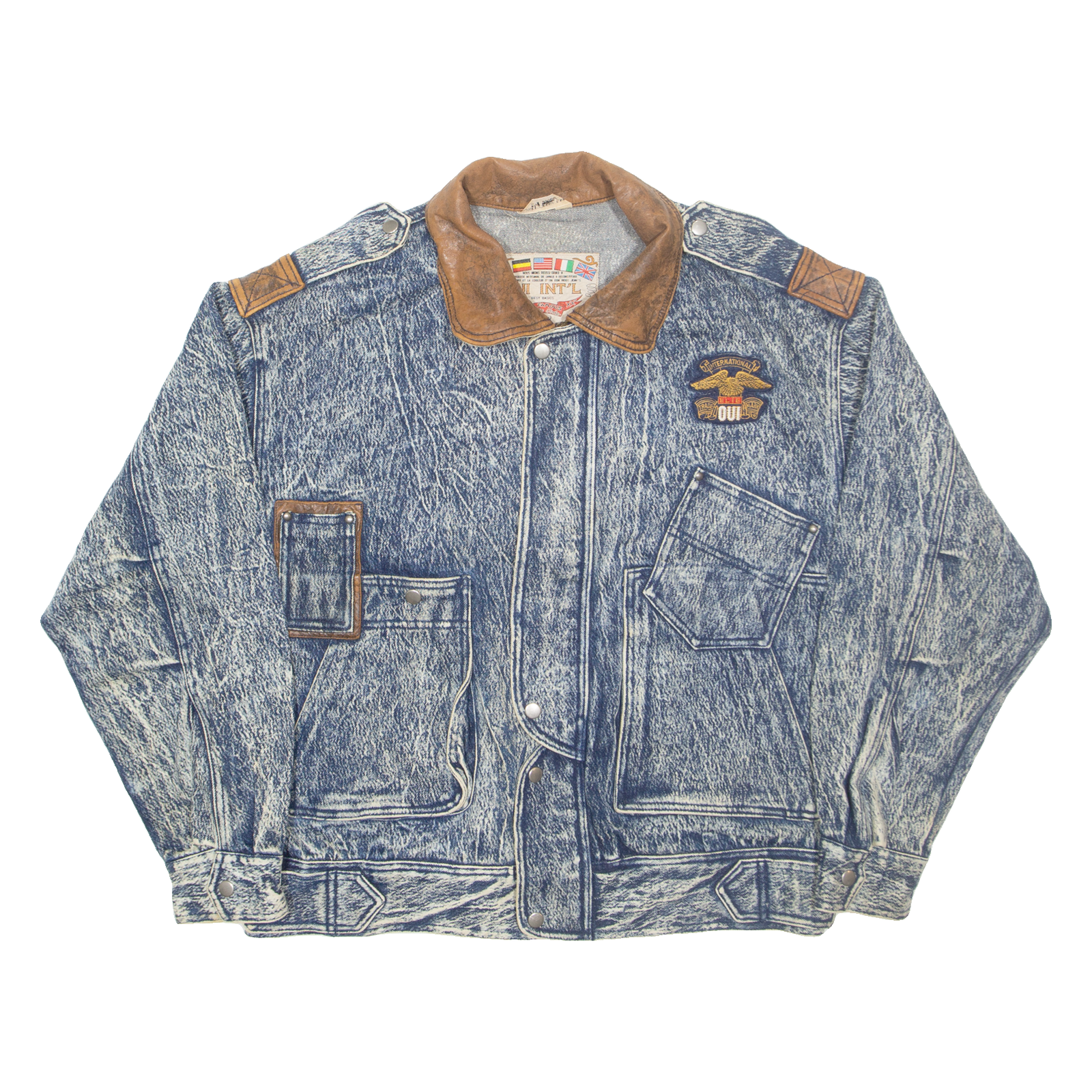 OUI INT'L Mens Denim Jacket Blue 90s M Refurbished - N/A refurbished available on Cerqular