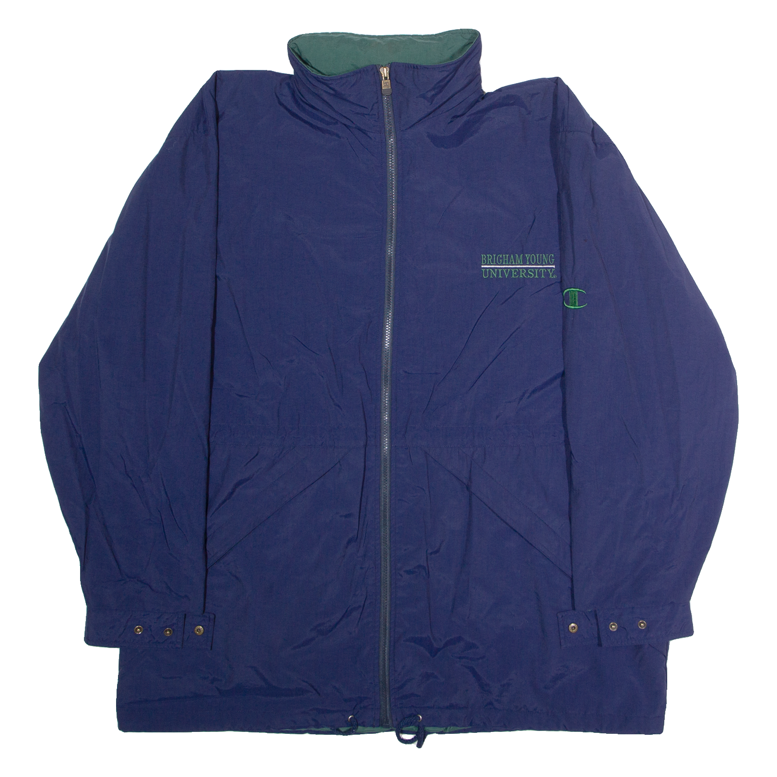 CHAMPION Brigham Young University Mens Coat Blue Nylon USA Hooded XL Refurbished - N/A refurbished available on Cerqular