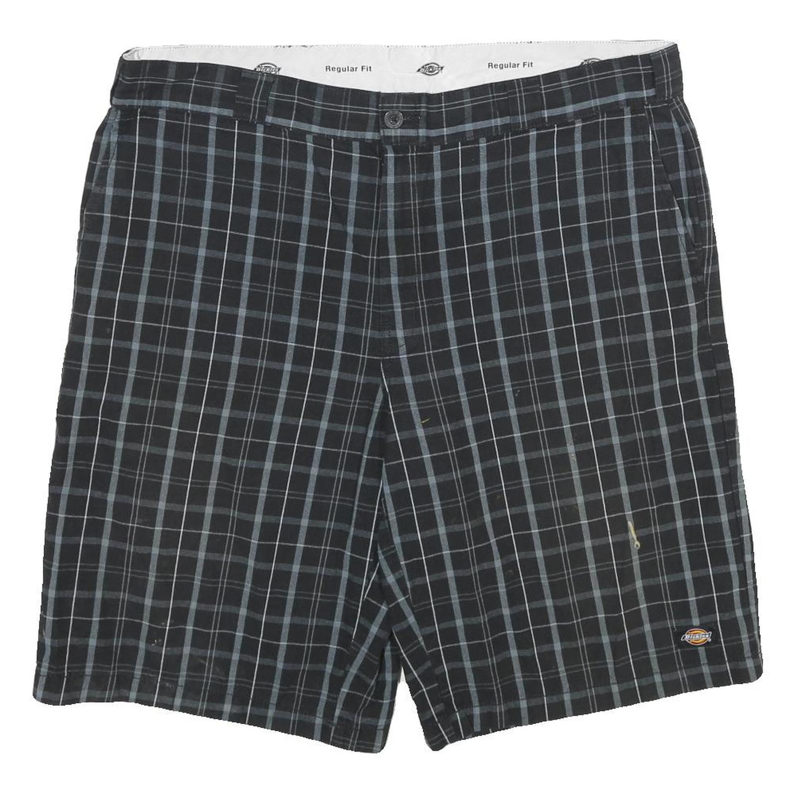 DICKIES Mens Black & Grey Checked Casual Shorts XL W40 Regular Fit Durable Refurbished - N/A refurbished available on Cerqular