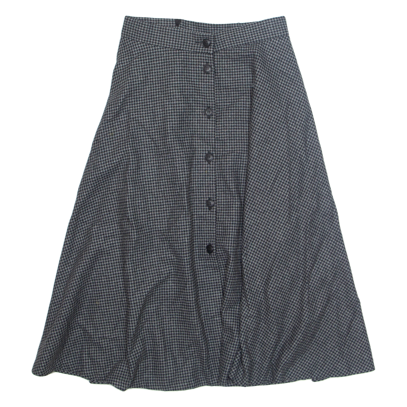 MODISSA Womens Flare Skirt Black Knee Length Wool Houndstooth S Refurbished - N/A refurbished available on Cerqular
