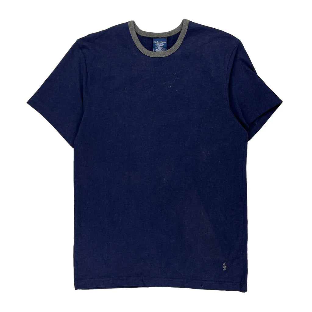 Polo By Ralph Lauren T-Shirt - XL Blue Cotton Refurbished - Thrifted (note: this is a term often used to describe second- refurbished available on Cerqular