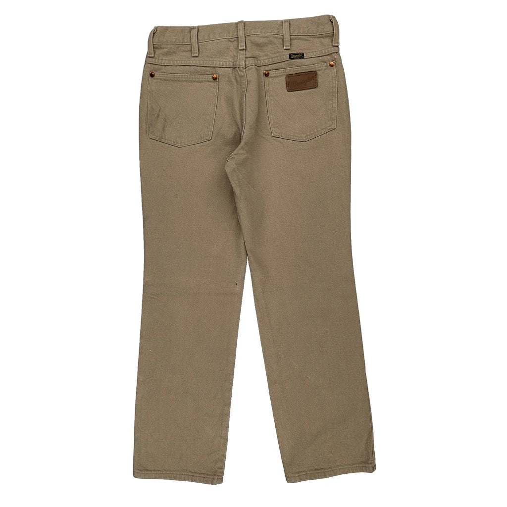 Wrangler Jeans - 30W 30L Beige Cotton Refurbished - Thrifted (note: this is a term often used to describe second- refurbished available on Cerqular