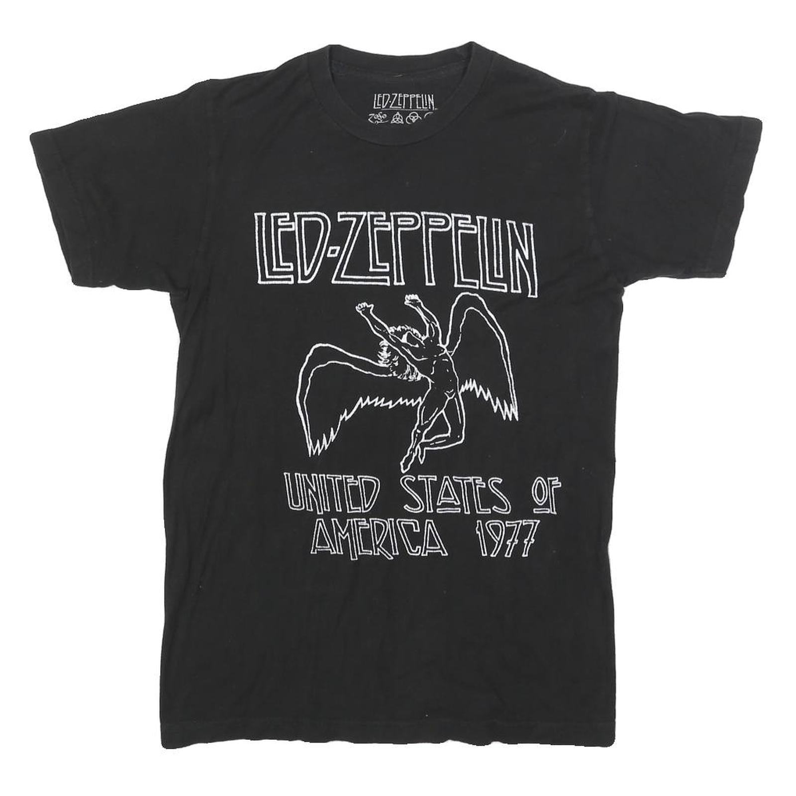 LED ZEPPELIN Mens Black Graphic T-Shirt S Short Sleeve Crew Neck Band Vintage Refurbished - N/A refurbished available on Cerqular