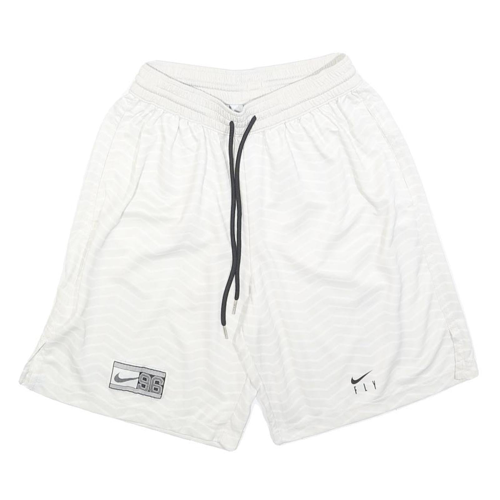 NIKE Mens White Casual Sports Shorts XS W25 Fly 96 Logo Drawstring Refurbished - N/A refurbished available on Cerqular