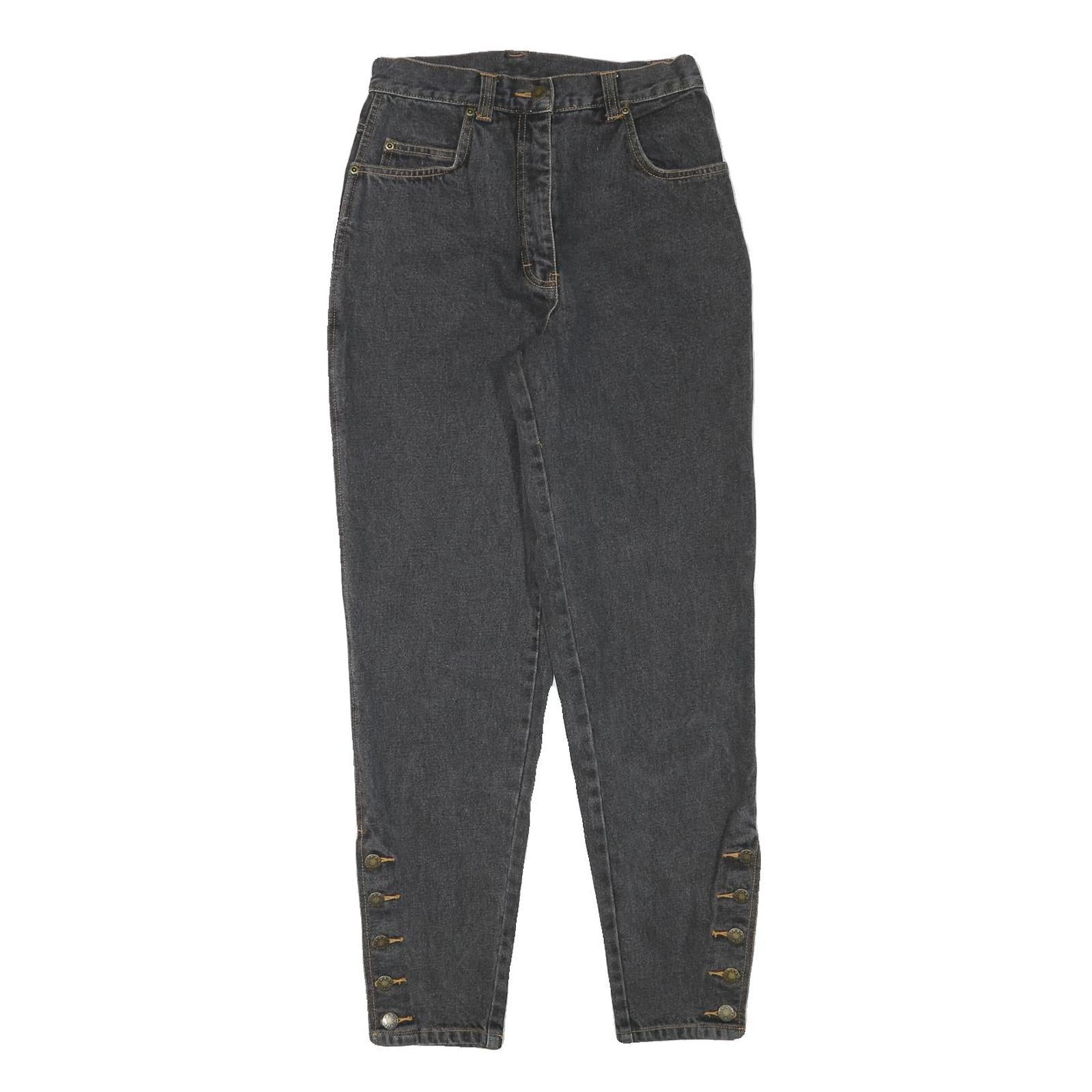 EXPLORER Womens Relaxed Black Denim Jeans Stone Wash W26 L29 Button Detail Refurbished - N/A refurbished available on Cerqular