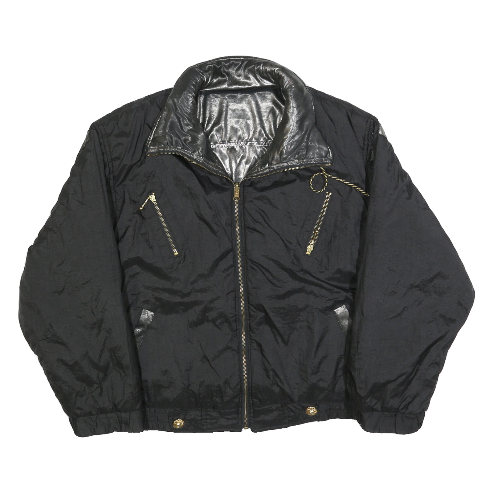 HOT SPICES Womens Black Reversible Zip Jacket L Polyester Blend Plain Refurbished - N/A refurbished available on Cerqular