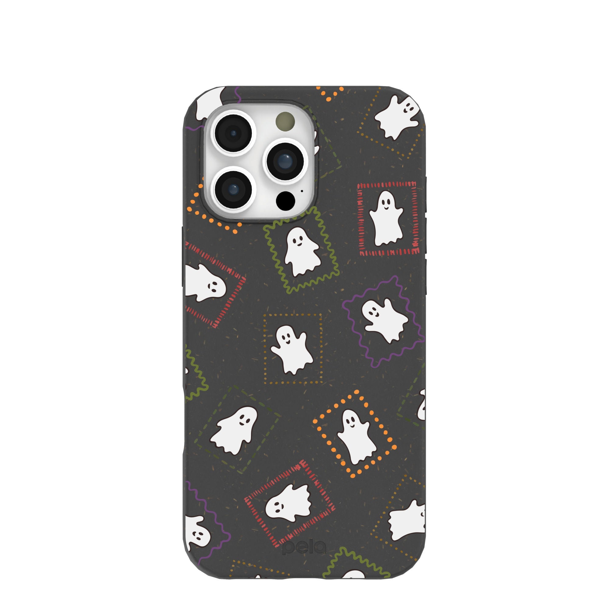 Black Ghost Stamps iPhone 16 Pro Max Case Refurbished - Pela Case refurbished available on Cerqular