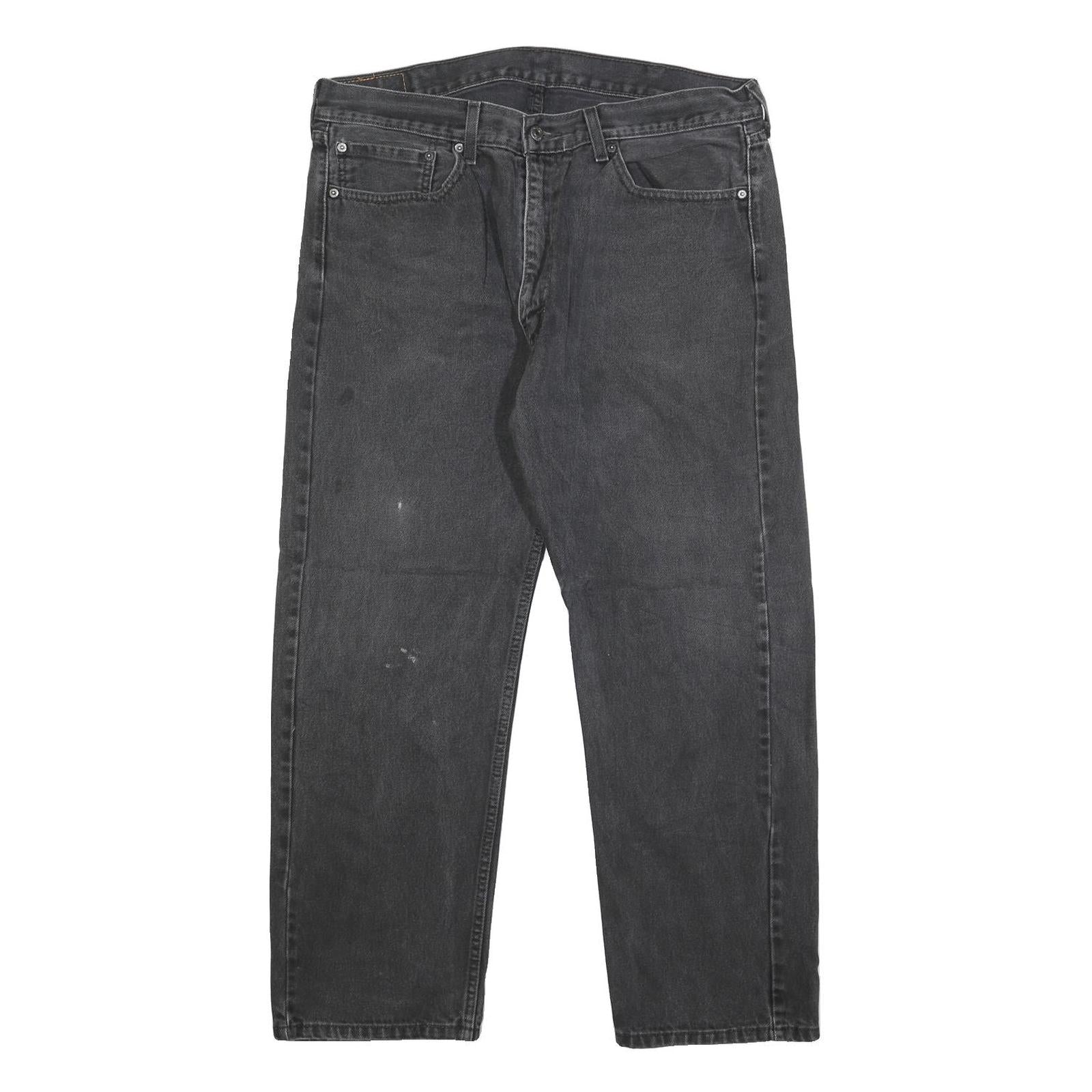 LEVI'S 505 Mens Jeans Black Regular Straight Denim Medium W38 L30 Classic Fit Refurbished - N/A refurbished available on Cerqular