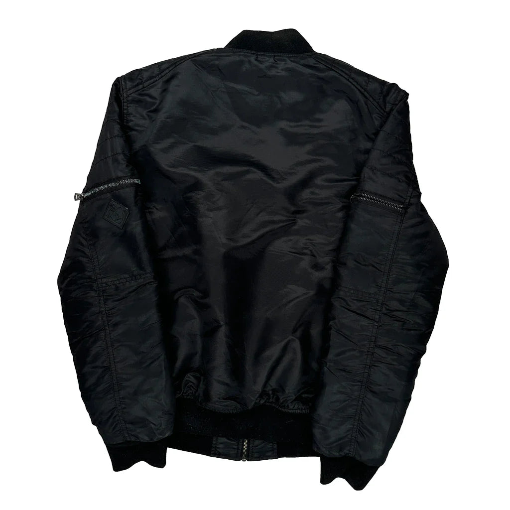 Buy Southpole Bomber Jacket - Medium Black Polyester Refurbished - $53.59 Southpole Bomber Jacket - Medium Black Polyester Refurbished - Thrifted (note: this is a term often used to describe second- refurbished available on Cerqular