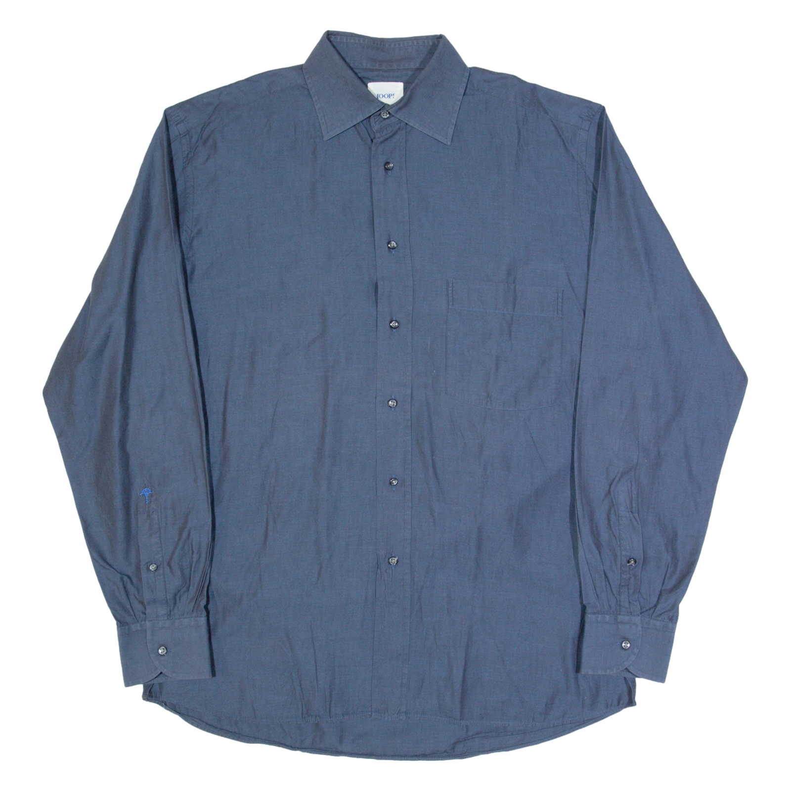 JOOP! Mens Plain Shirt Blue Long Sleeve L Refurbished - N/A refurbished available on Cerqular