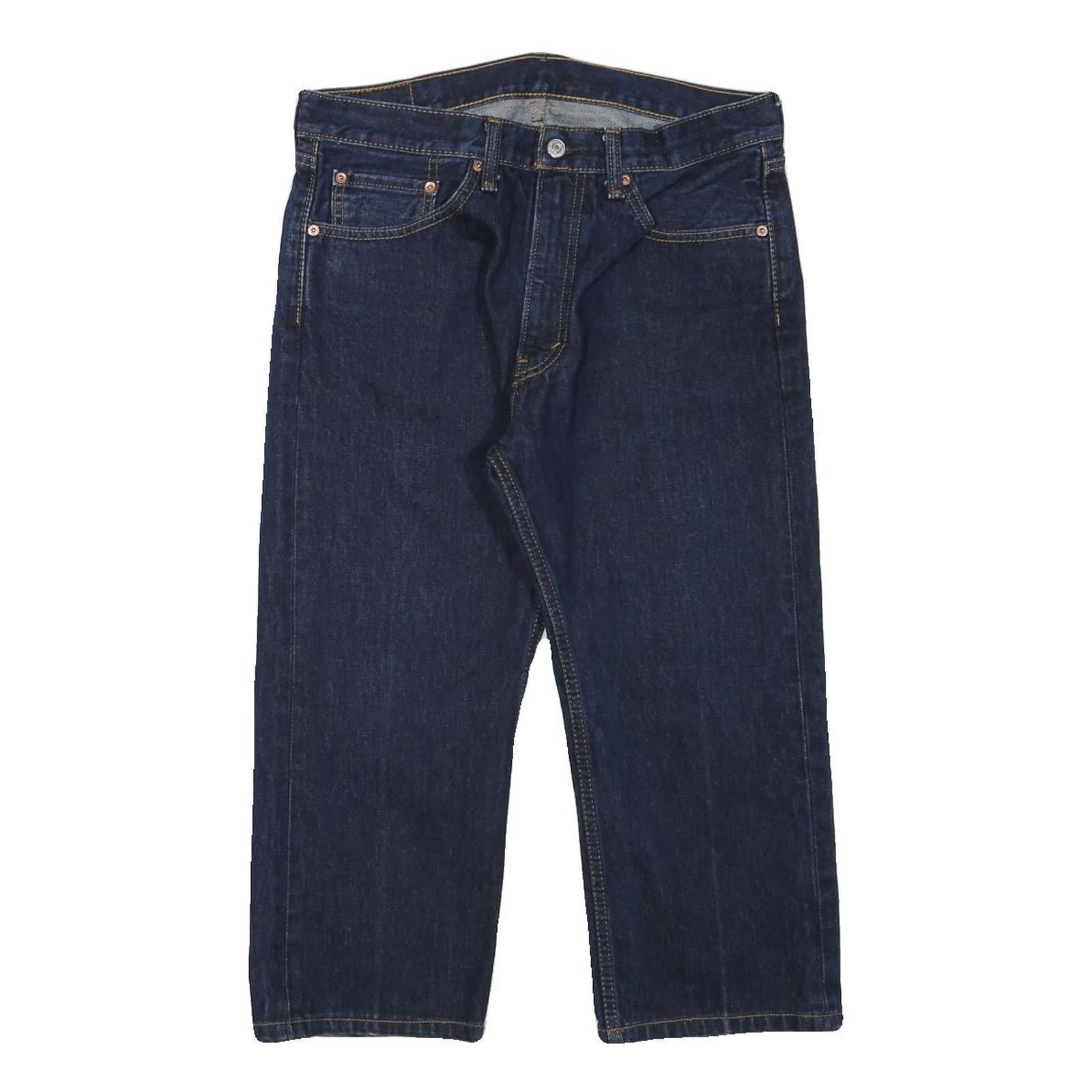 LEVI'S 505 Mens Jeans Blue Regular Straight Denim Raw W33 L21 Zip Closure Refurbished - N/A refurbished available on Cerqular