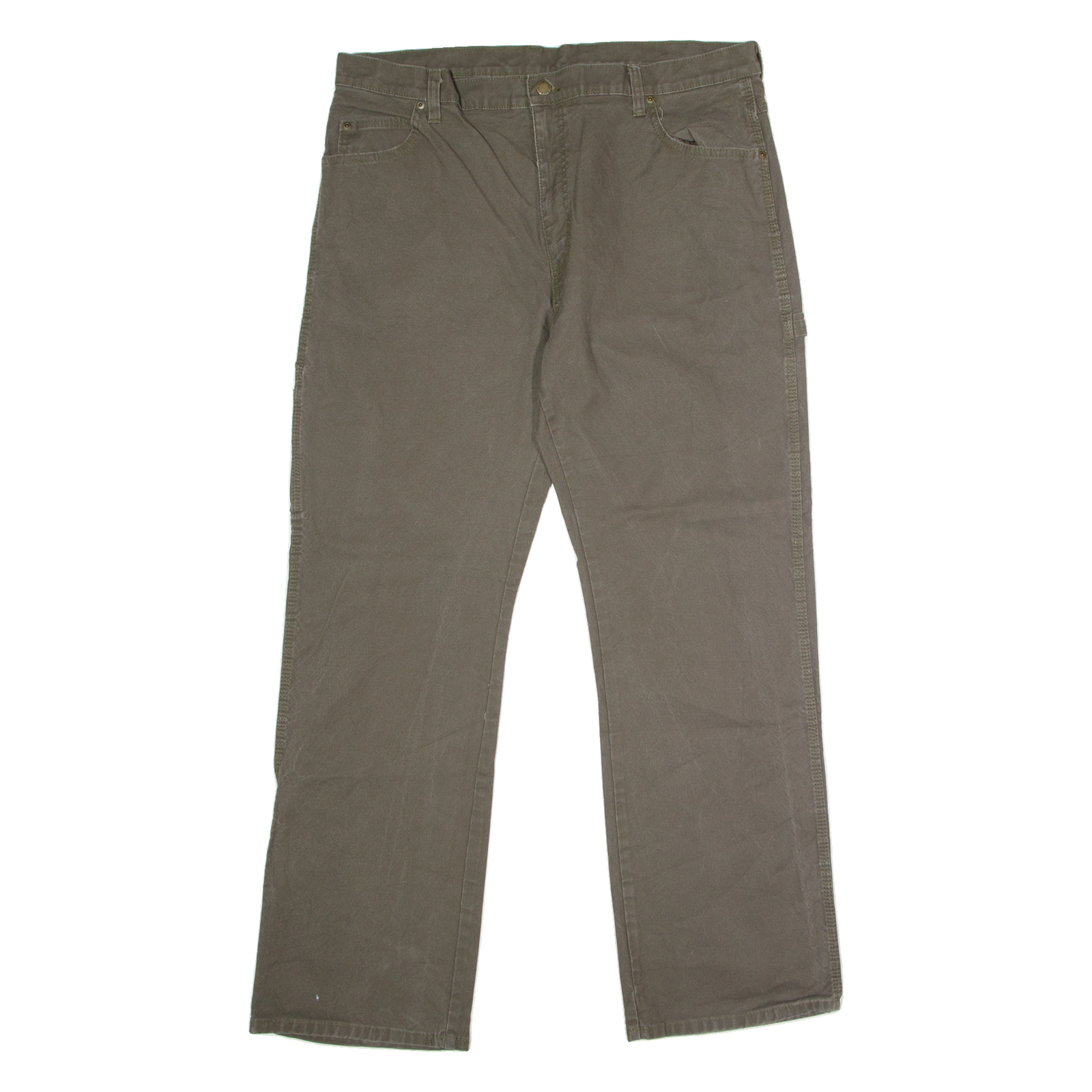 DICKIES Workwear Carpenter Mens Canvas Trousers Grey Regular Straight W38 L32 Refurbished - N/A refurbished available on Cerqular