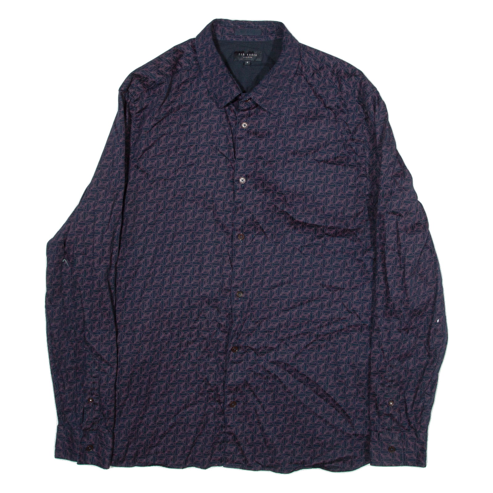 TED BAKER Mens Shirt Blue Crazy Pattern Long Sleeve M Refurbished - N/A refurbished available on Cerqular