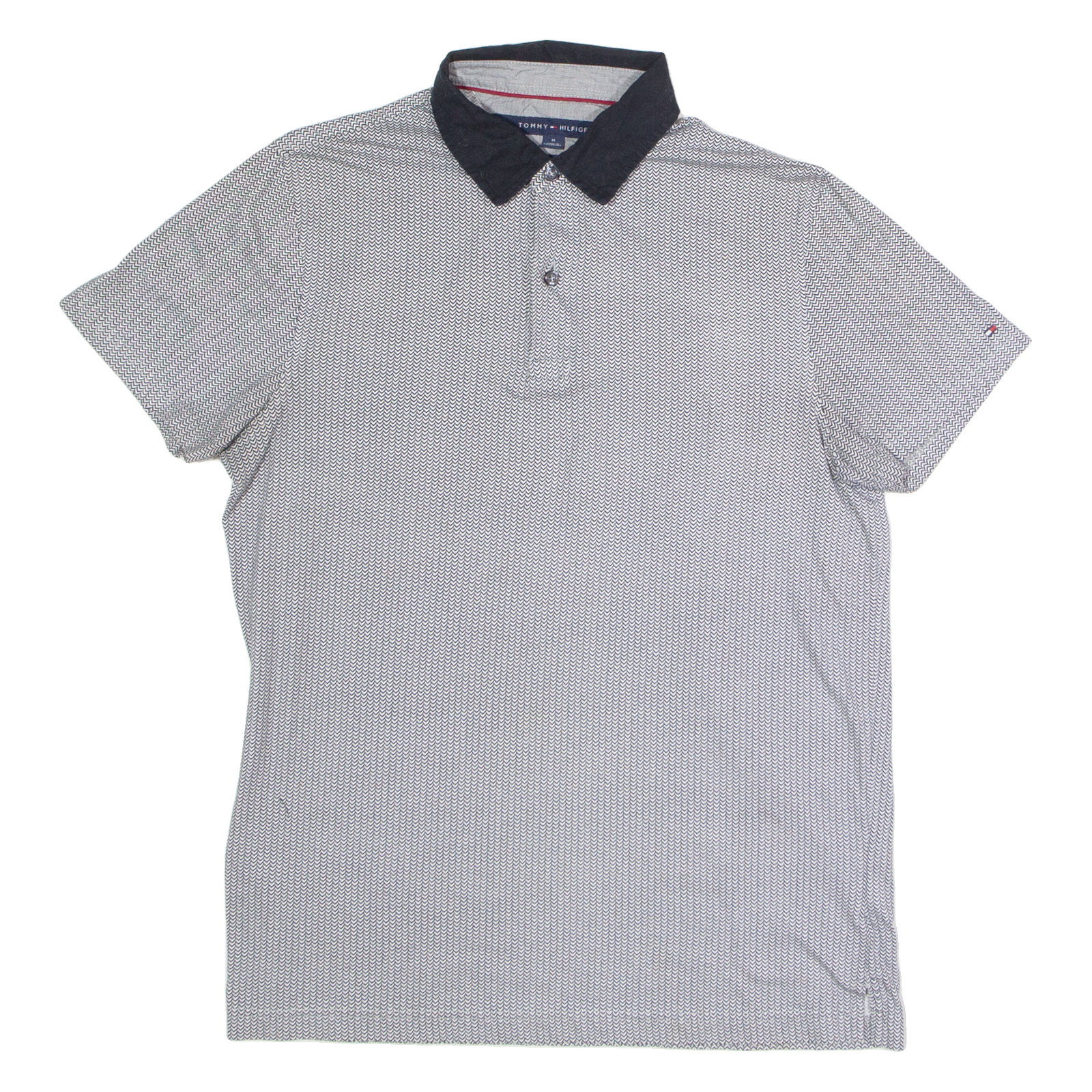 TOMMY HILFIGER Slim Fit Mens Polo Shirt Grey Chevron M Refurbished - N/A refurbished available on Cerqular