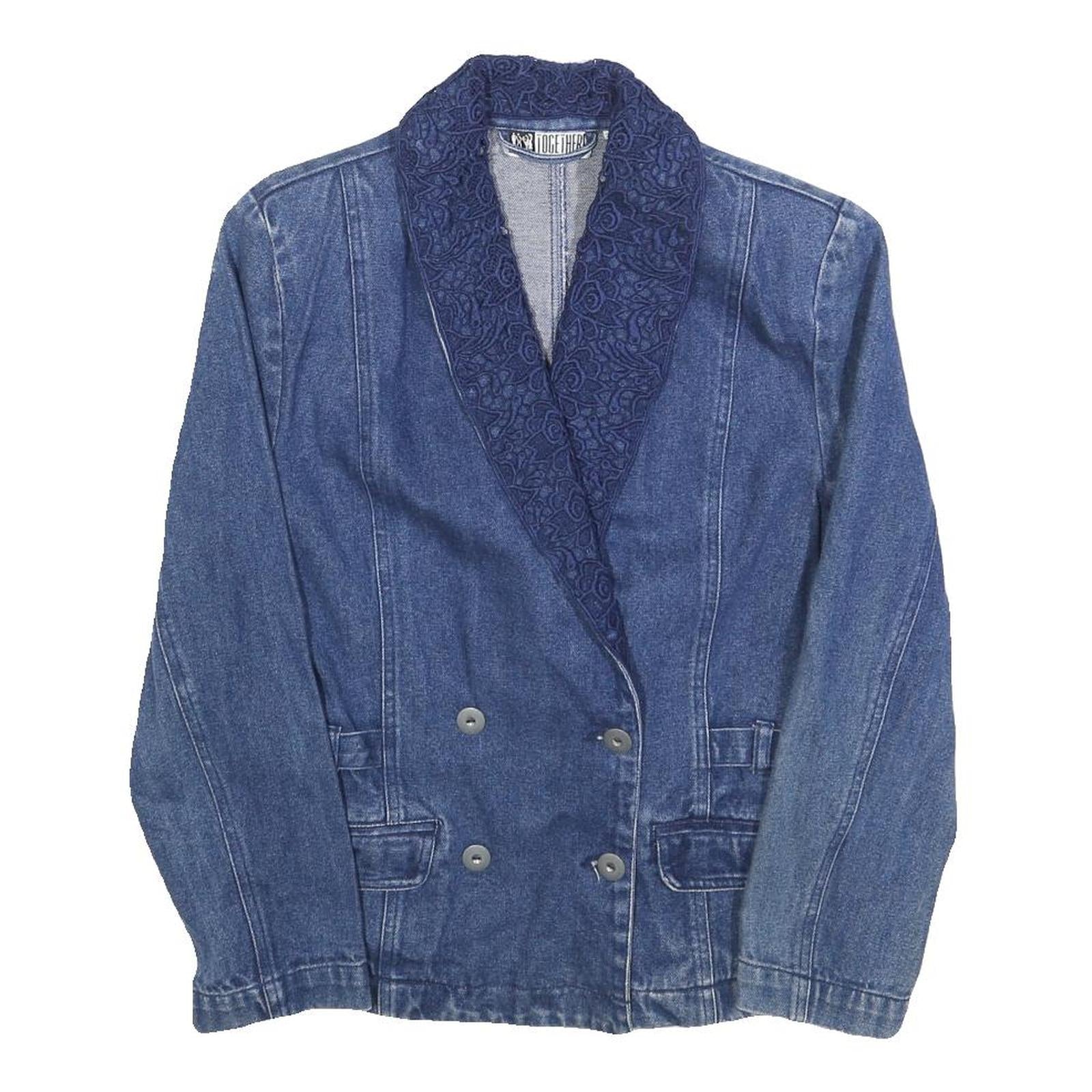 Buy TOGETHER Womens Blue Denim Jacket S Cotton Blend Button Plain Stylish Refurbished - $45.49 TOGETHER Womens Blue Denim Jacket S Cotton Blend Button Plain Stylish Refurbished - N/A refurbished available on Cerqular