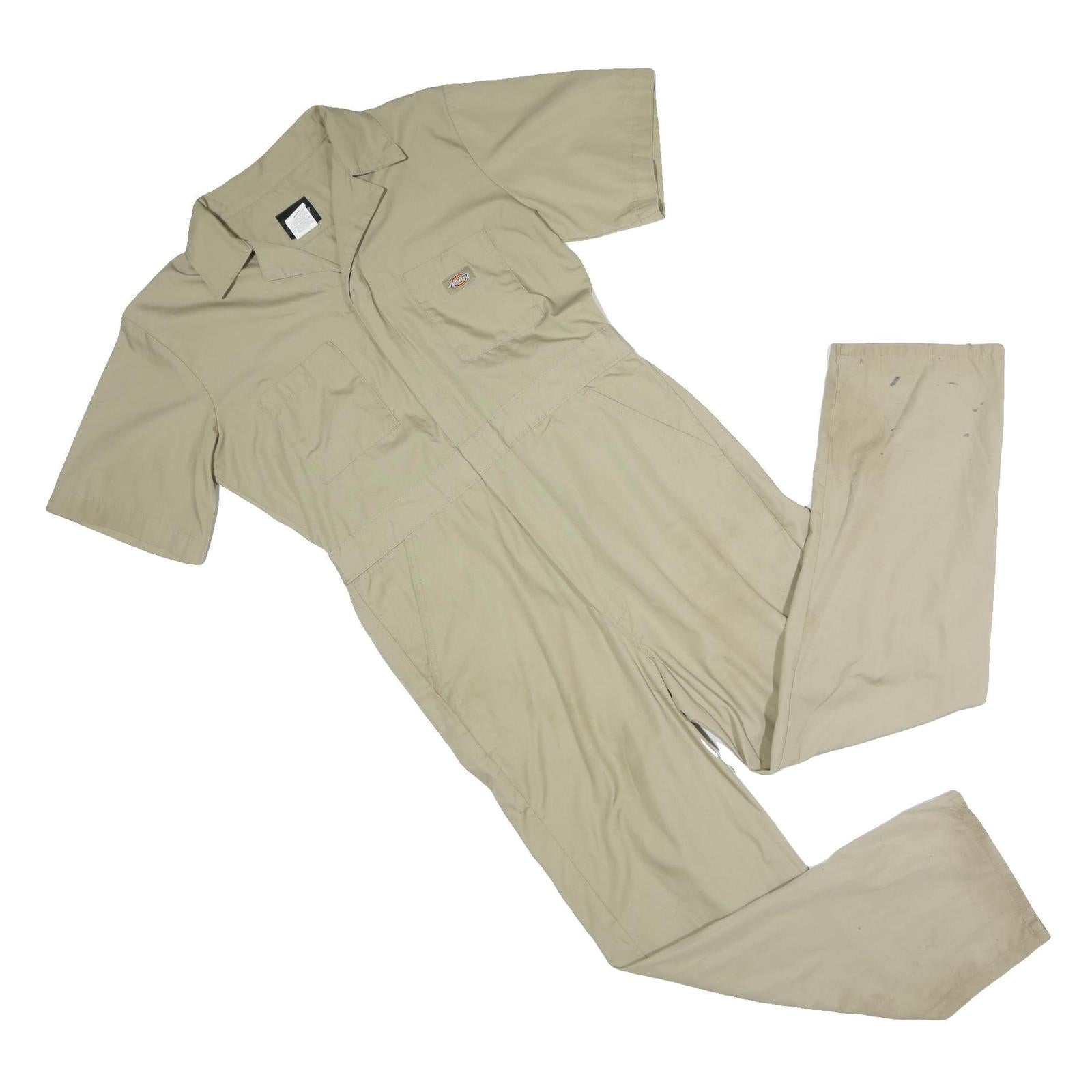 DICKIES Mens Beige Short Sleeve Regular Fit Polyester Blend Dungarees M W36 L27 Refurbished - N/A refurbished available on Cerqular