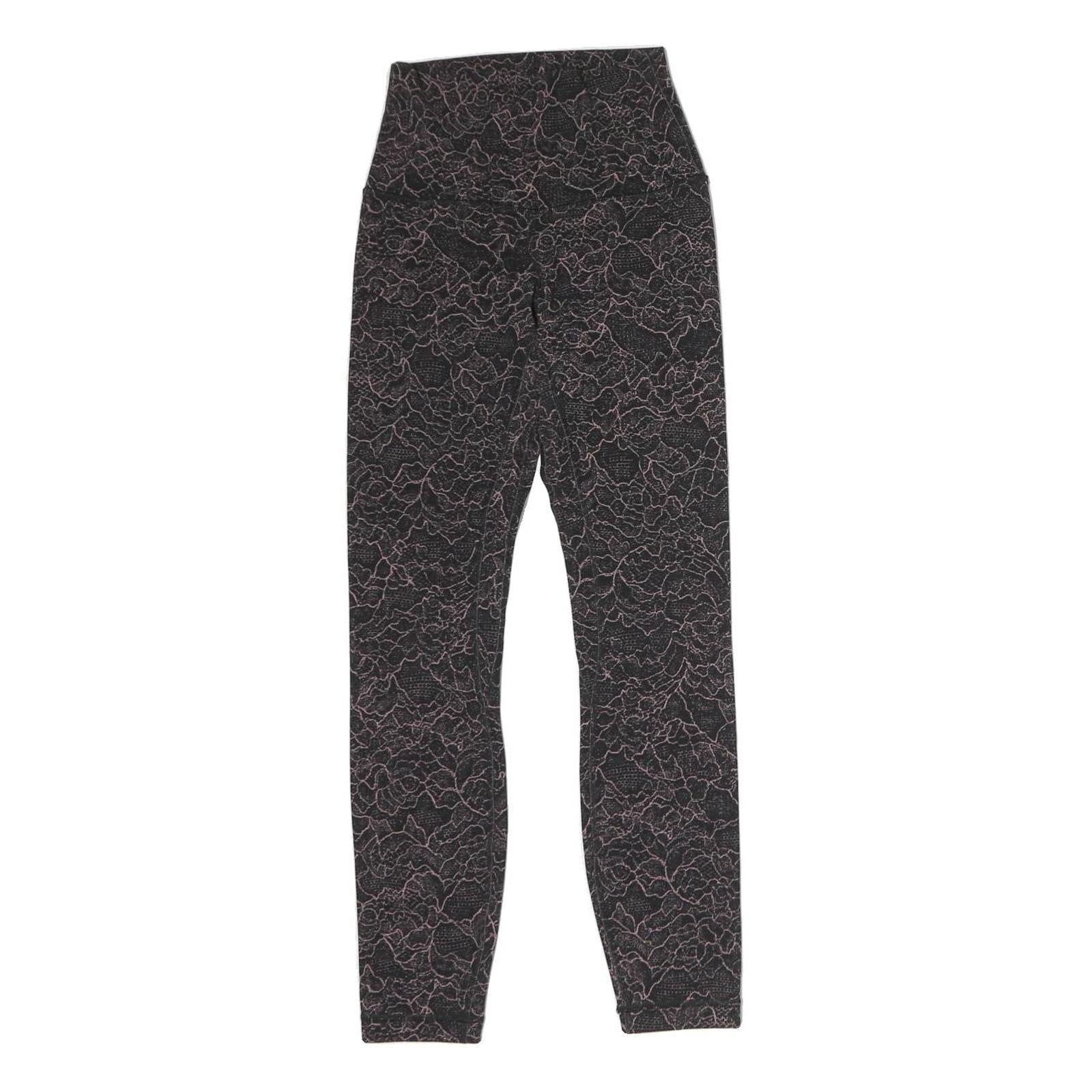 LULULEMON Womens Joggers Black & Pink Slim Skinny M W18 L25 Activewear Leggings Refurbished - N/A refurbished available on Cerqular