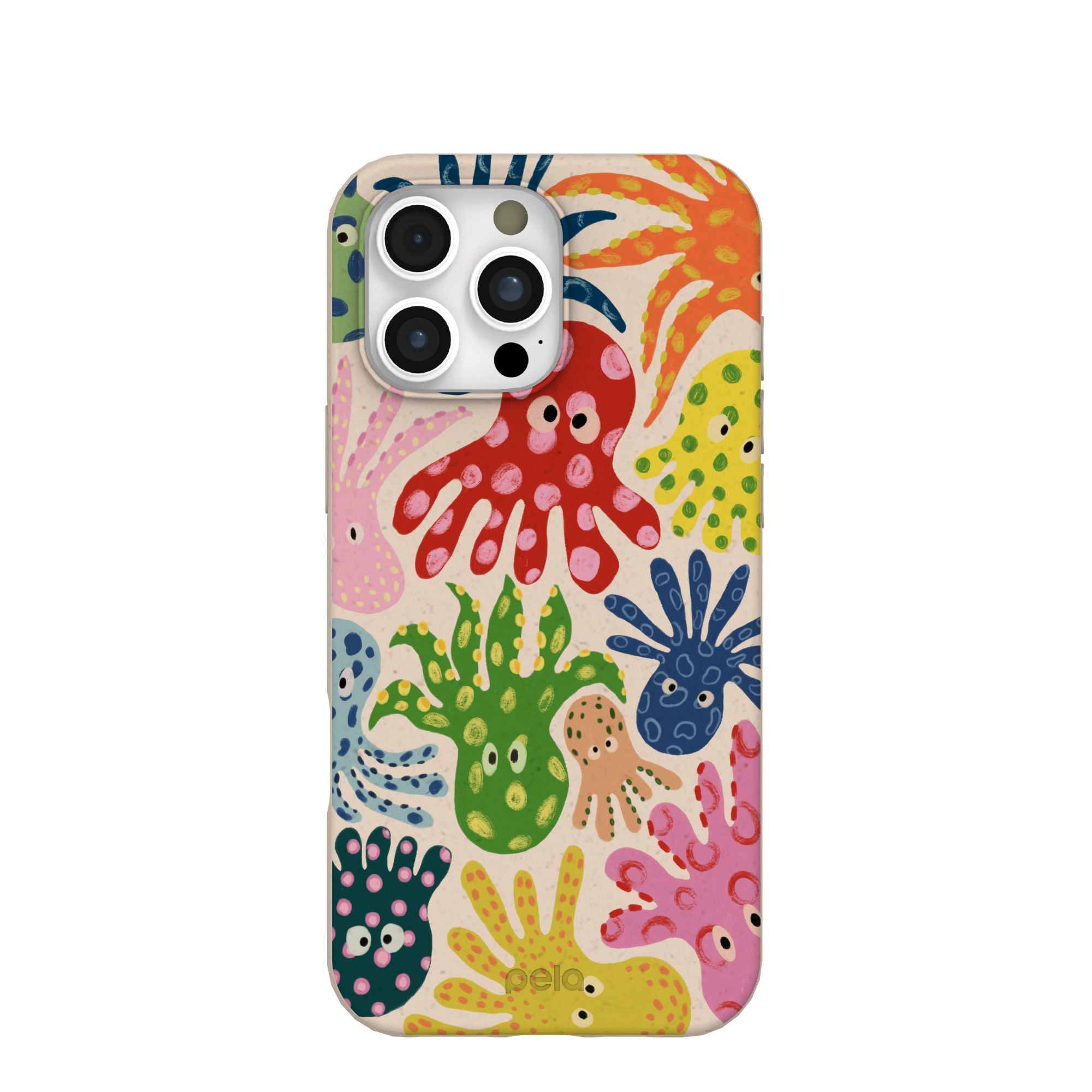 Seashell Octopi iPhone 16 Pro Max Case Refurbished - Pela Case refurbished available on Cerqular
