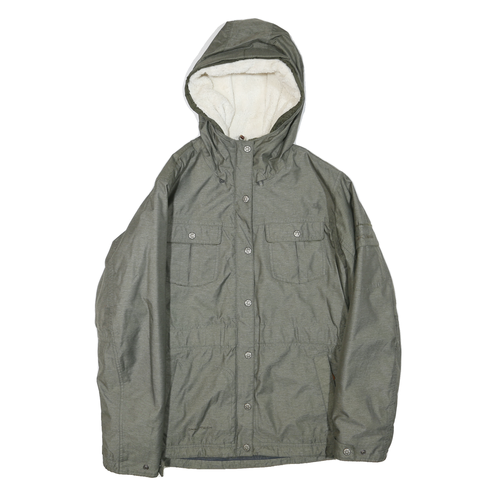 COLUMBIA Womens Green Hooded Jacket M Polyester Blend Outdoor Zip Up Casual Refurbished - N/A refurbished available on Cerqular