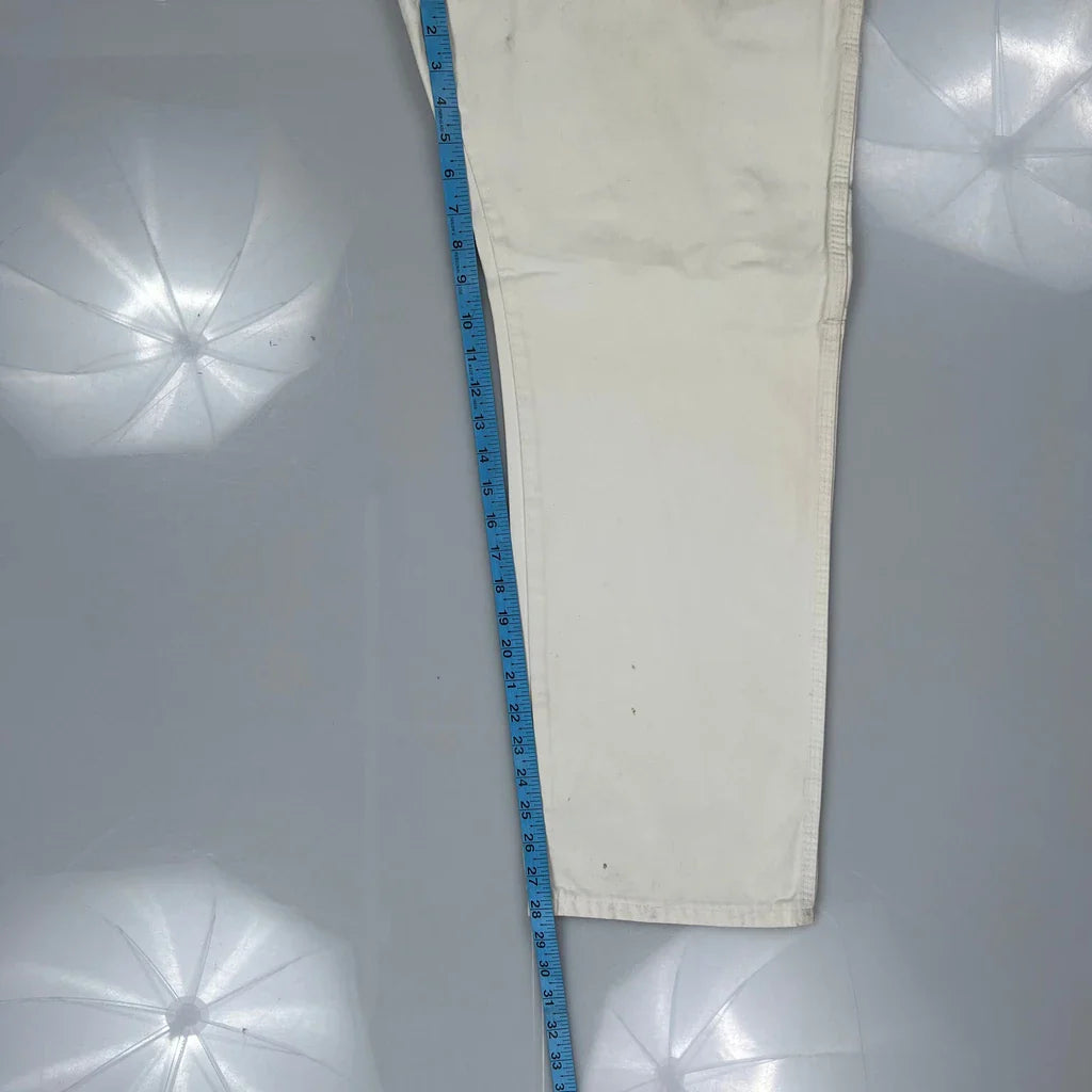 Dickies Double Knee Carpenter Trousers - 36W 30L White Cotton Refurbished - Thrifted (note: this is a term often used to describe second- refurbished available on Cerqular