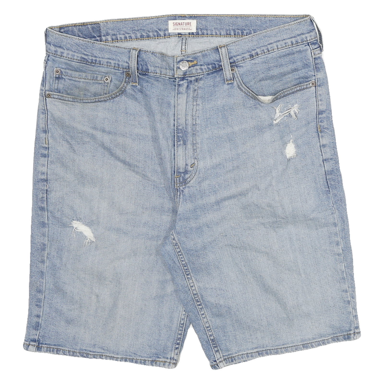 LEVI'S Mens Denim Blue Casual Cotton Blend Shorts 2XL W36 Light Wash Distressed Refurbished - N/A refurbished available on Cerqular