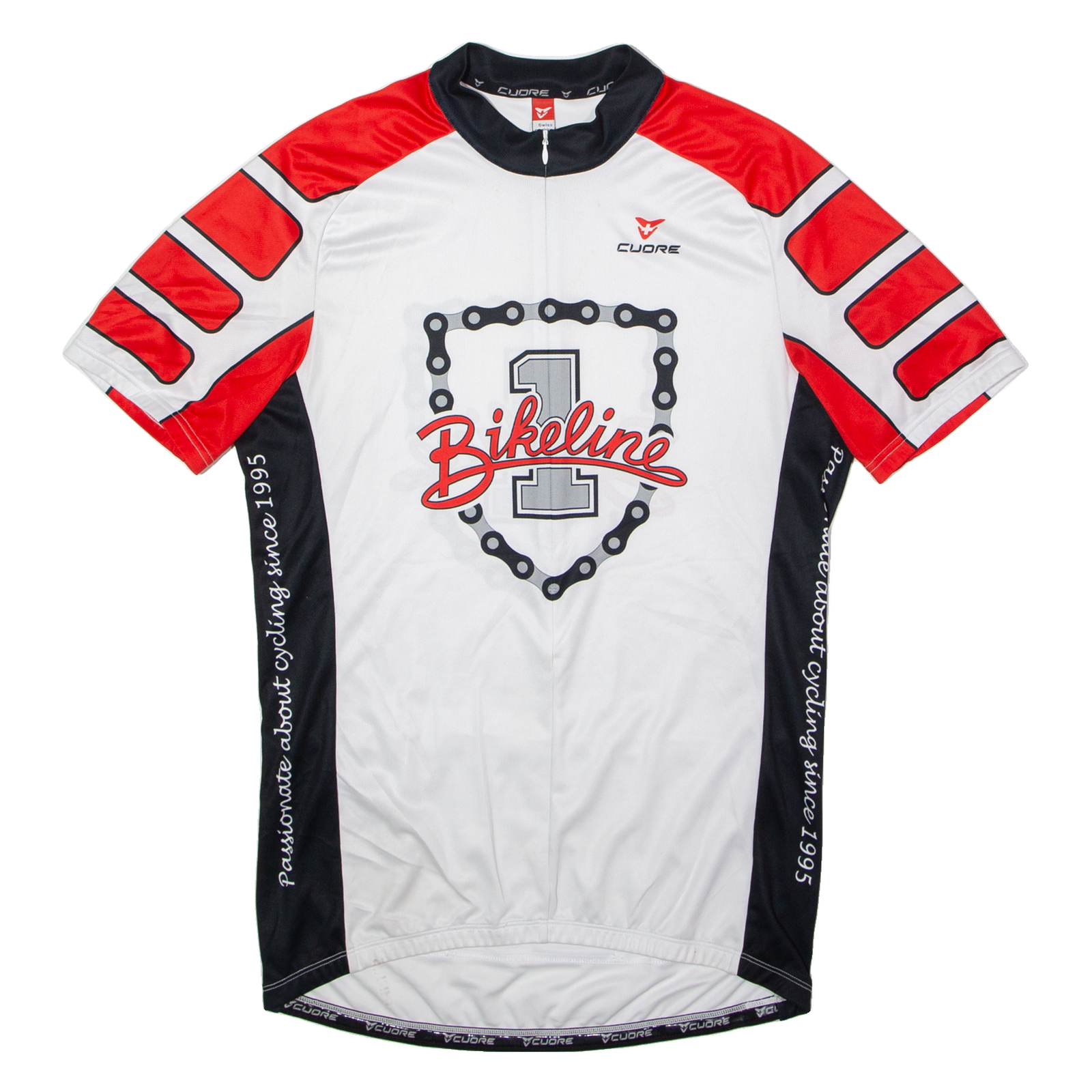 CUORE Cycling Mens Jersey White 1/2 Zip XL Refurbished - N/A refurbished available on Cerqular