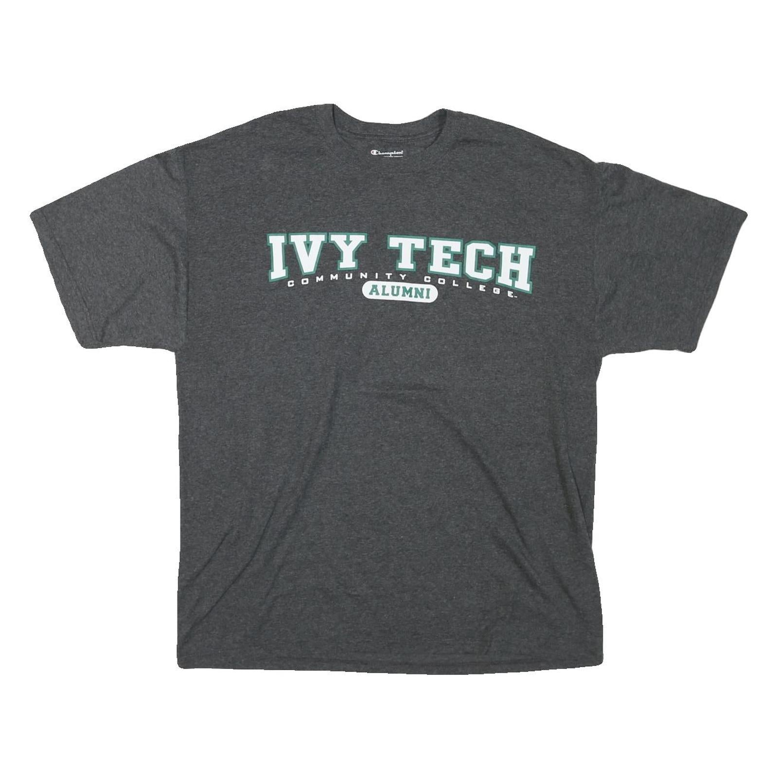CHAMPION Mens Grey Ivy Tech Alumni Graphic T-Shirt L Short Sleeve Crew Neck Refurbished - N/A refurbished available on Cerqular