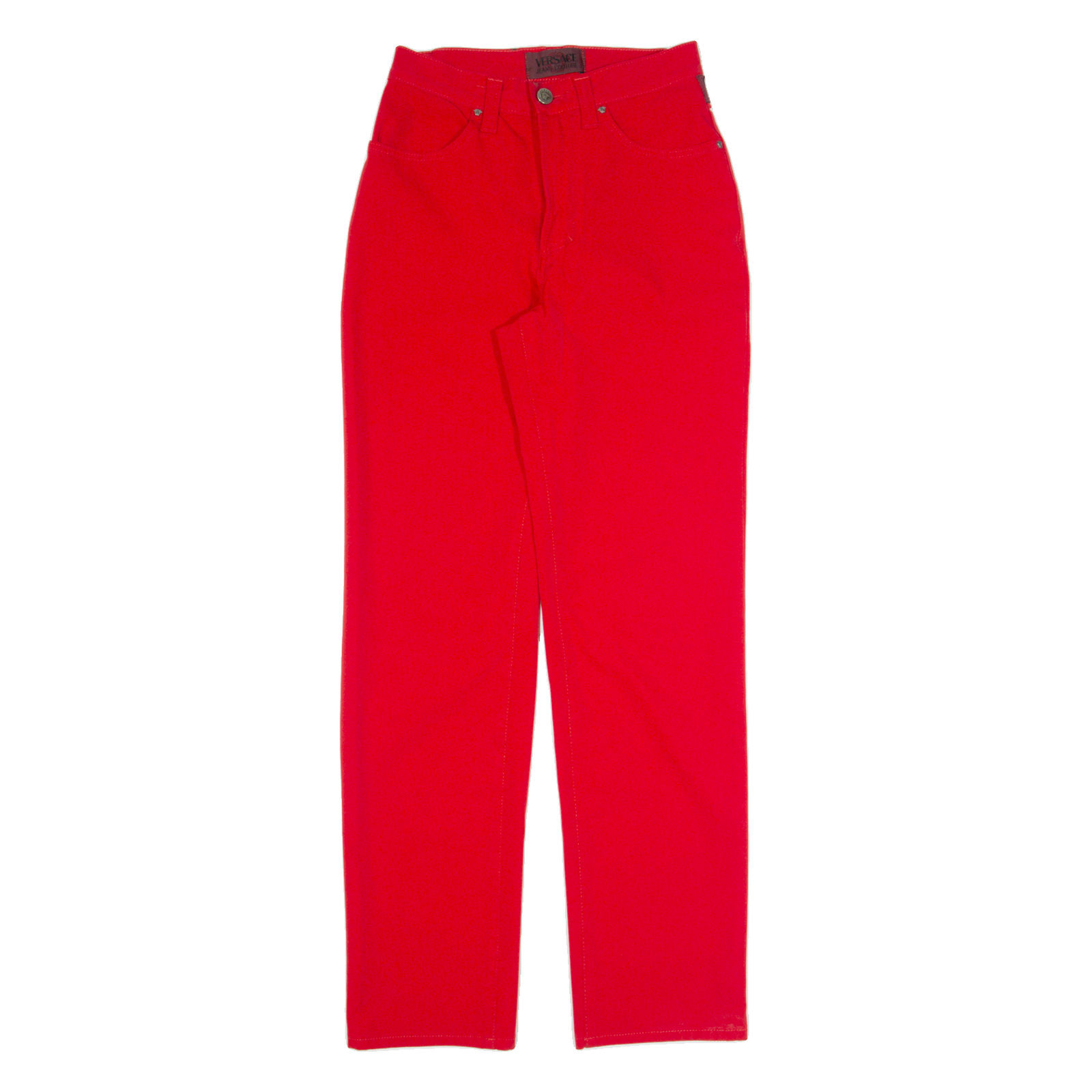VERSACE Womens Trousers Red Regular Straight W24 L30 Refurbished - N/A refurbished available on Cerqular