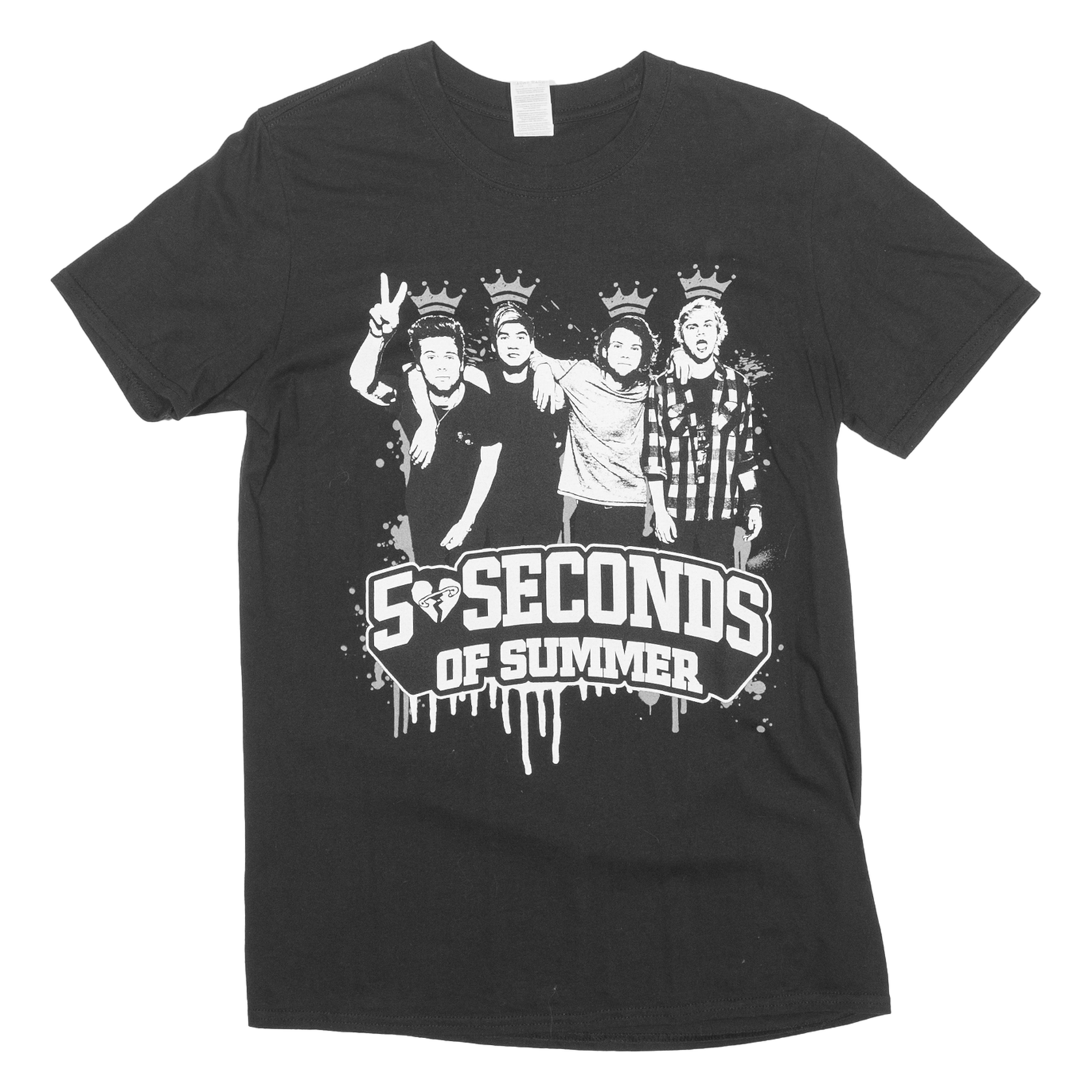 GILDAN 50 Seconds Of Summer Mens Band T-Shirt Black Crew Neck M Refurbished - N/A refurbished available on Cerqular
