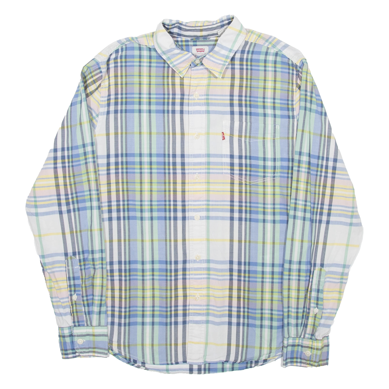 LEVI'S Mens Shirt Blue Check Long Sleeve S Refurbished - N/A refurbished available on Cerqular