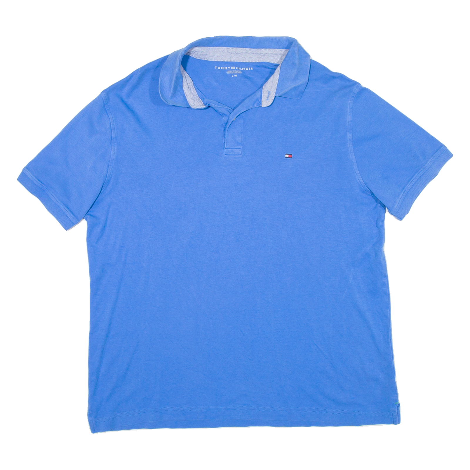 TOMMY HILFIGER Mens Polo Shirt Blue L Refurbished - N/A refurbished available on Cerqular